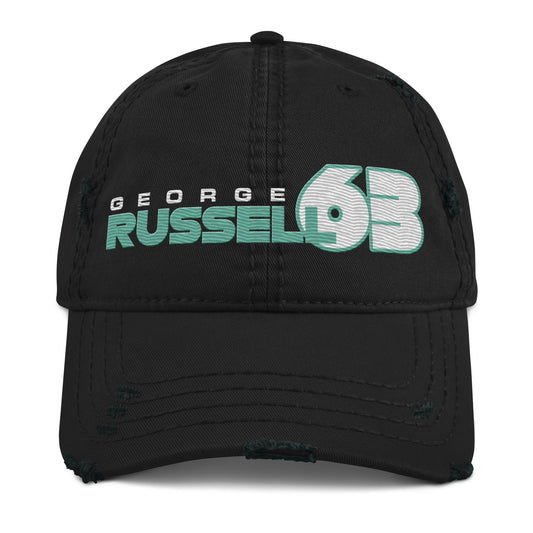 George Russell 63 Distressed Embroidered Baseball Cap - Mooving Merch