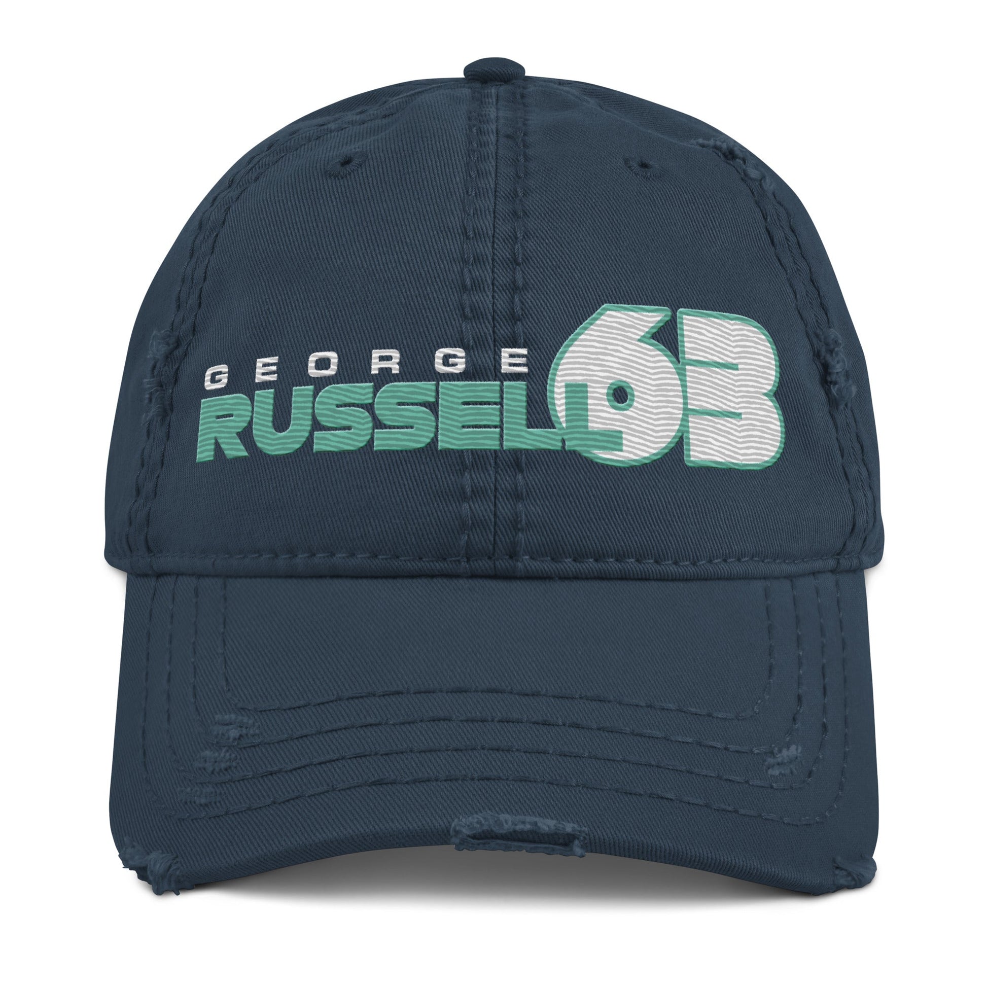 George Russell 63 Distressed Embroidered Baseball Cap - Mooving Merch