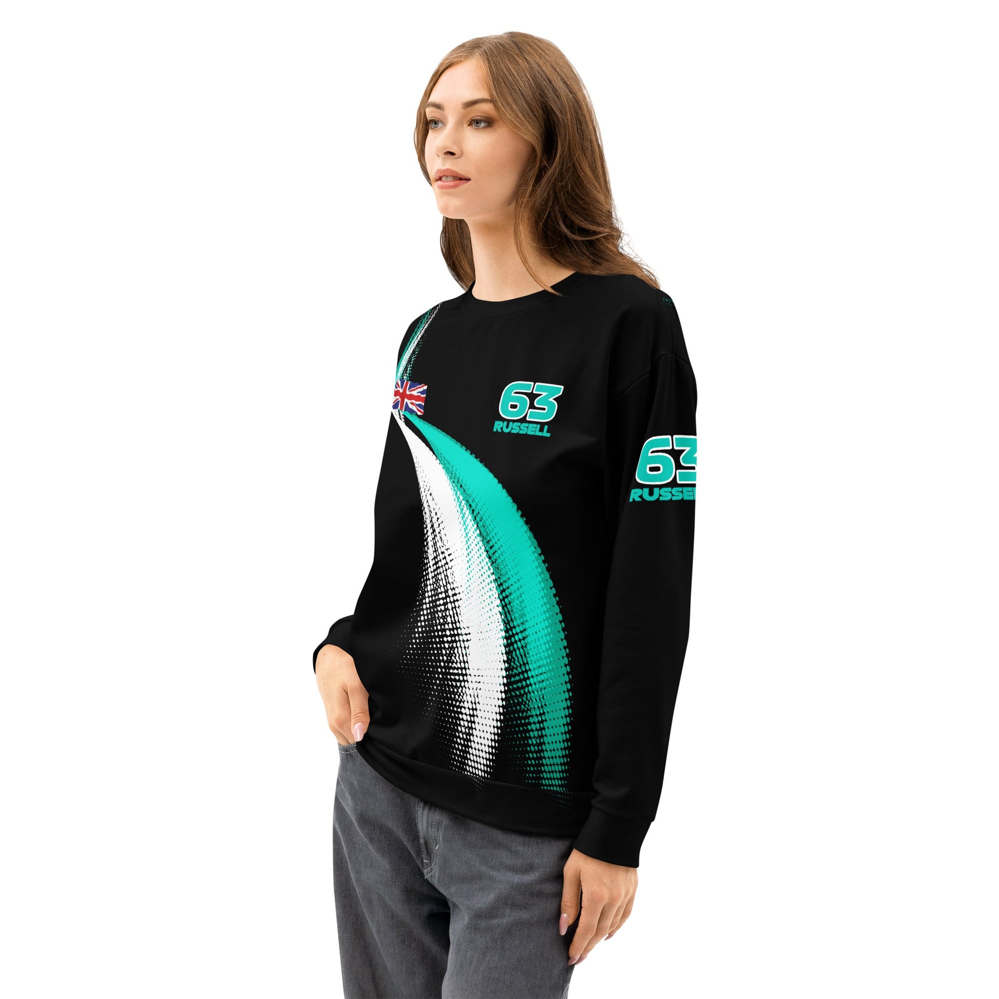 George Russell 63 Formula One Racing Cotton Sweatshirt - Unisex. - Mooving Merch