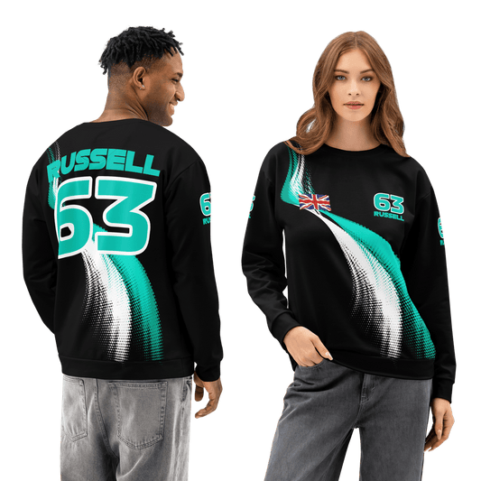 George Russell 63 Formula One Racing Cotton Sweatshirt - Unisex. - Mooving Merch