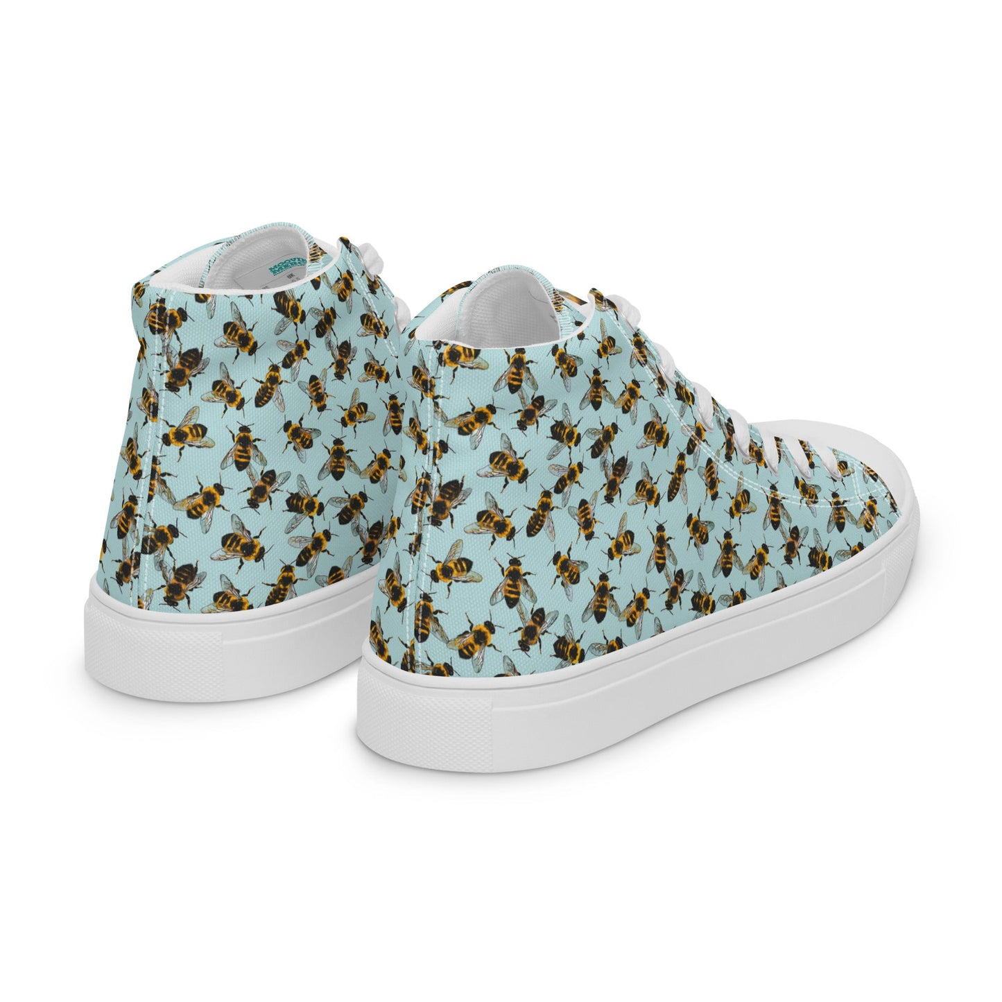 Honey Bee Design High - Top Canvas Ladies Sneakers - Mooving Merch