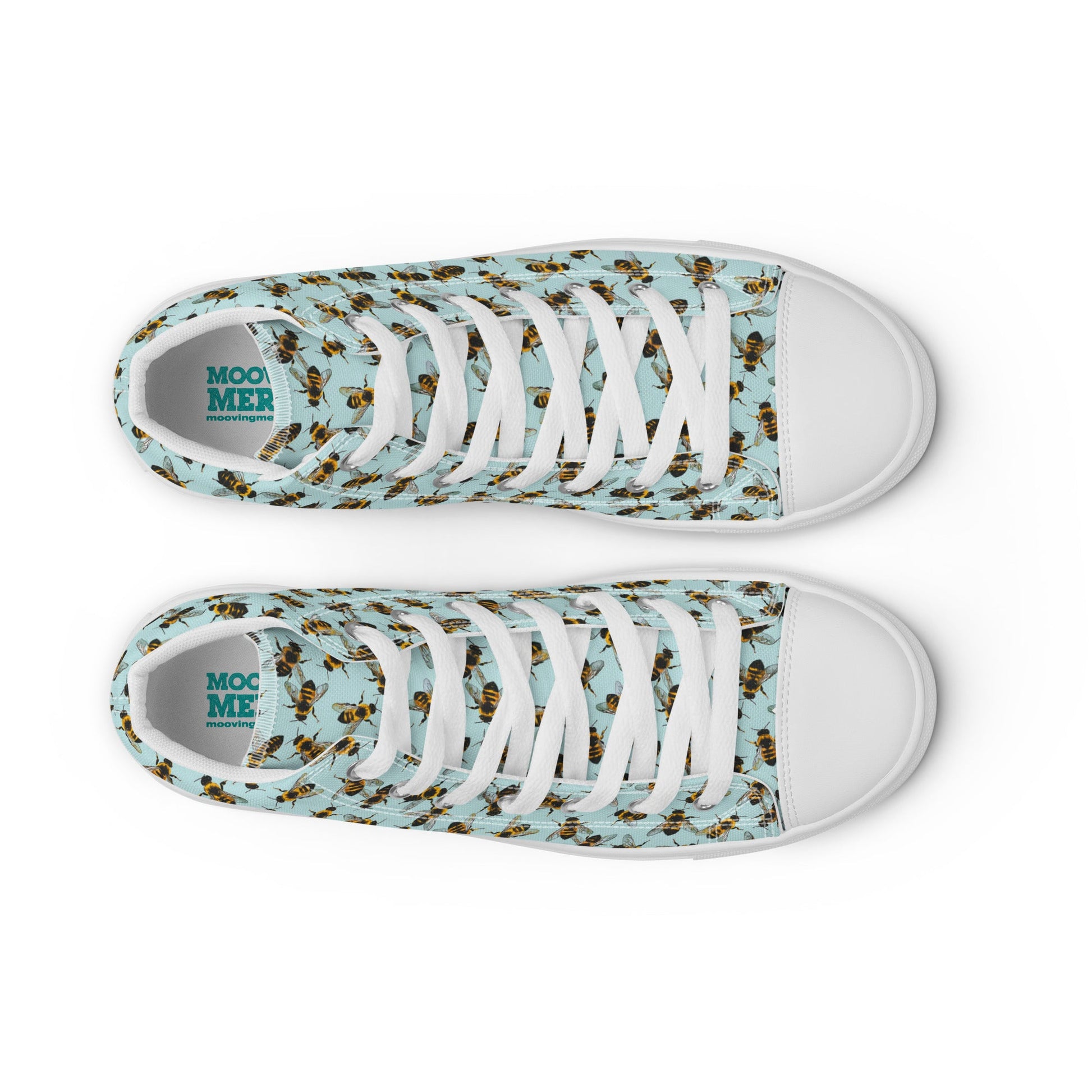 Honey Bee Design High - Top Canvas Ladies Sneakers - Mooving Merch