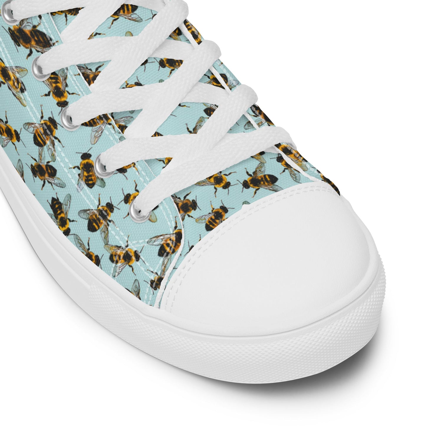 Honey Bee Design High - Top Canvas Ladies Sneakers - Mooving Merch