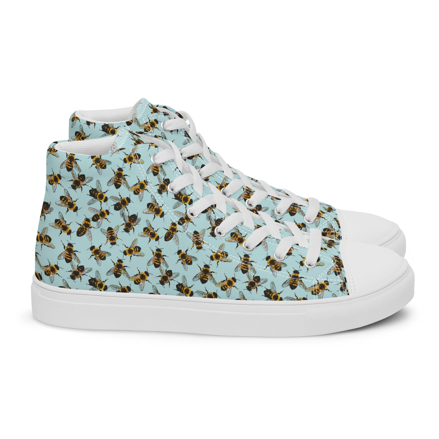 Honey Bee Design High - Top Canvas Ladies Sneakers - Mooving Merch