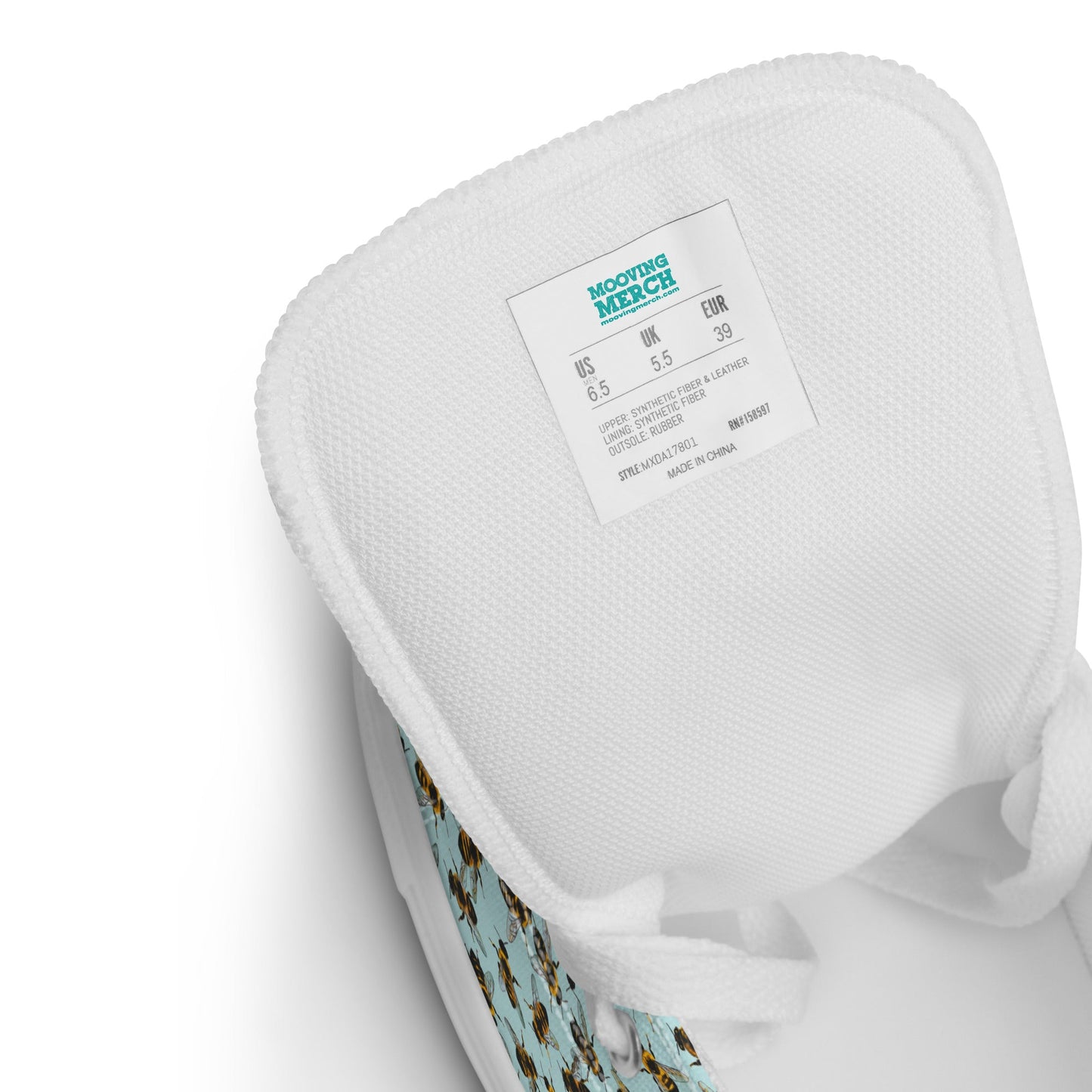 Honey Bee Design High - Top Canvas Ladies Sneakers - Mooving Merch