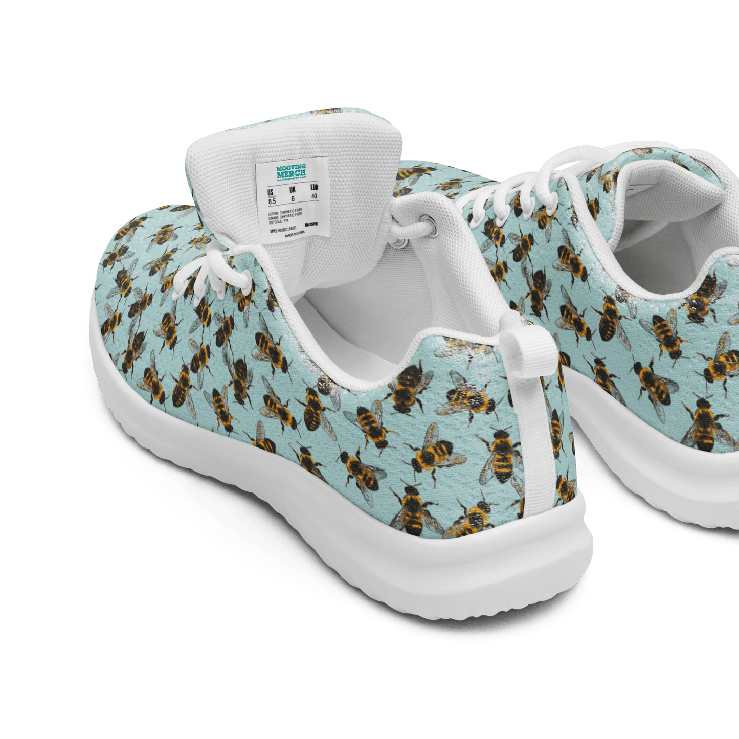 Honey Bee Design Ladies Athletic Sneakers/Trainers - US 5 to 12 - Mooving Merch