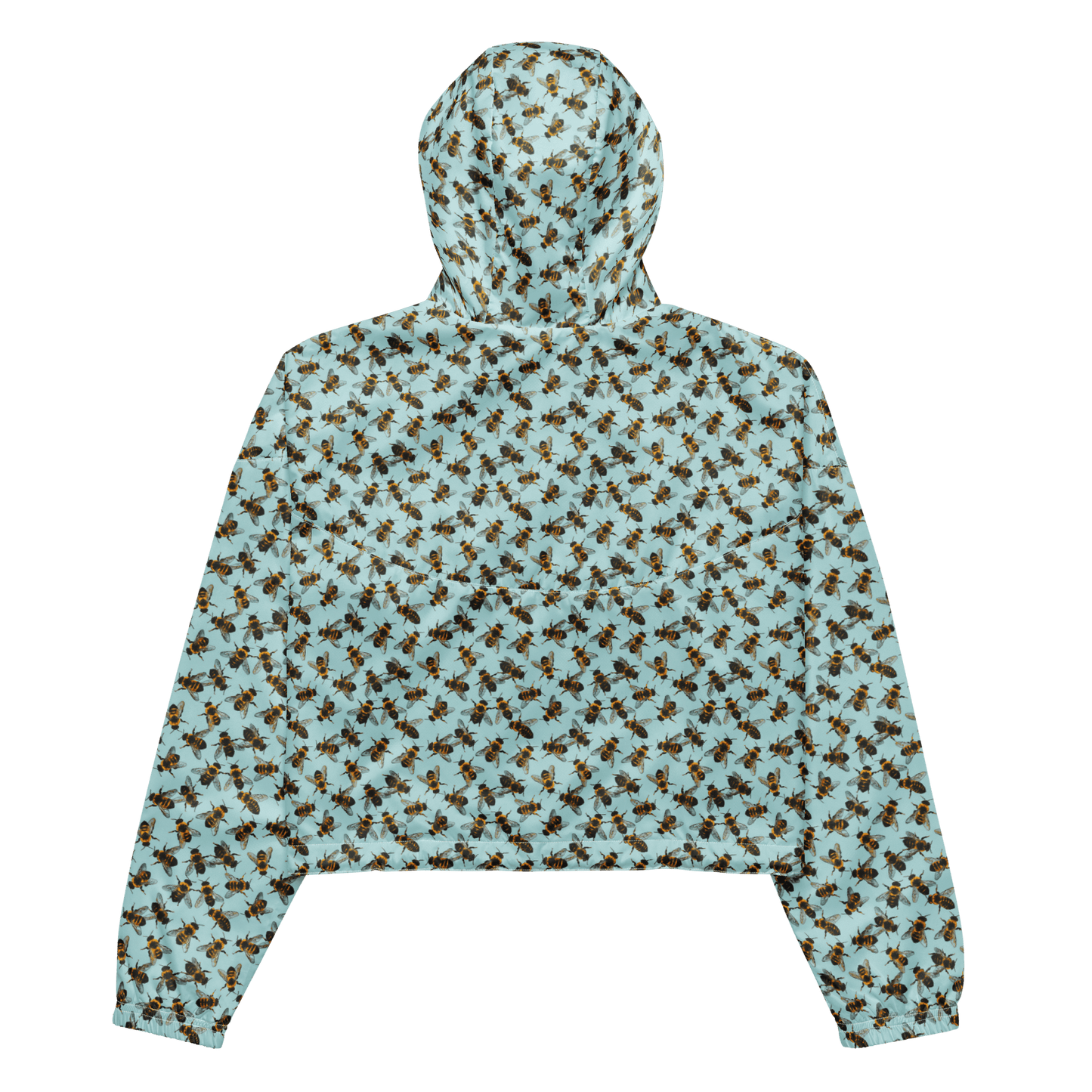 Honey Bee Printed Ladies Cropped Windbreaker - XS to 2XL - Mooving Merch