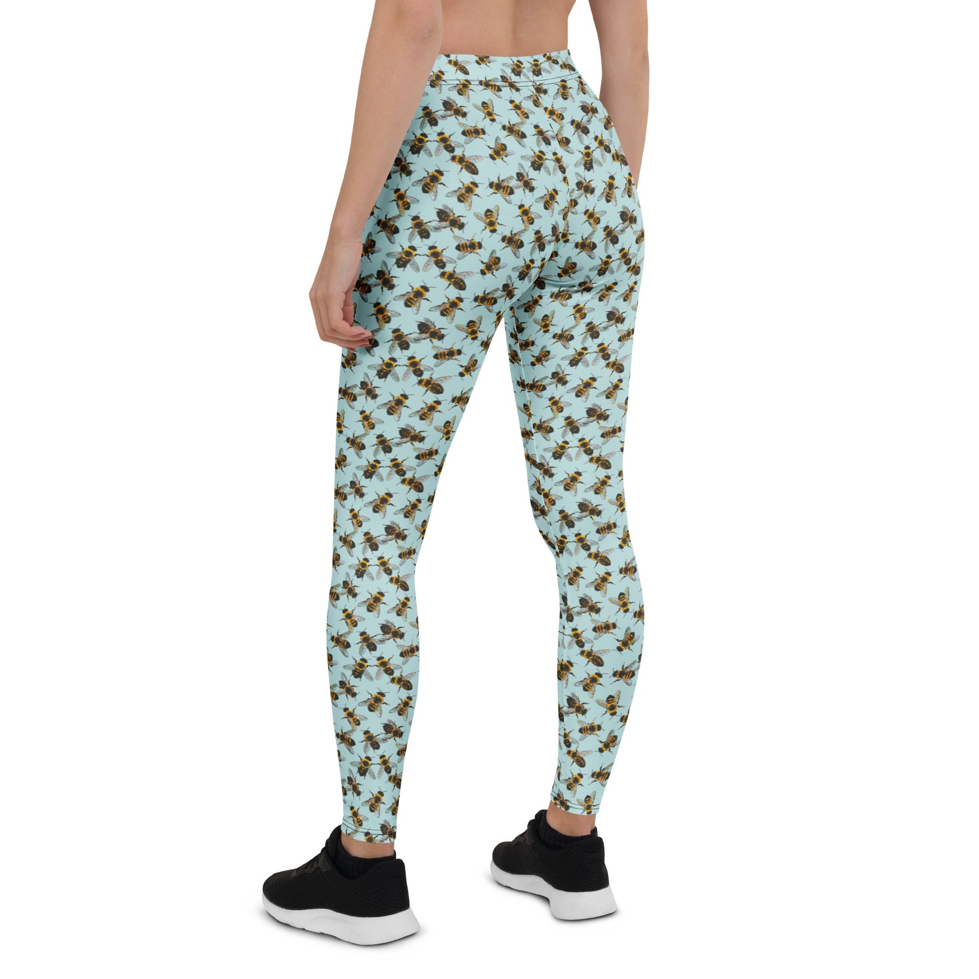 Honey Bee Printed Ladies Leggings - XS to XL - Mooving Merch