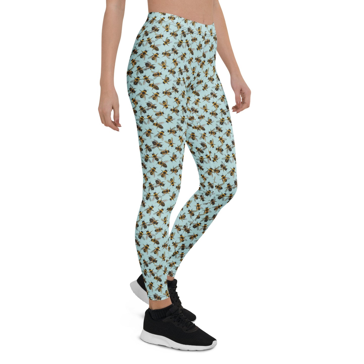 Honey Bee Printed Ladies Leggings - XS to XL - Mooving Merch