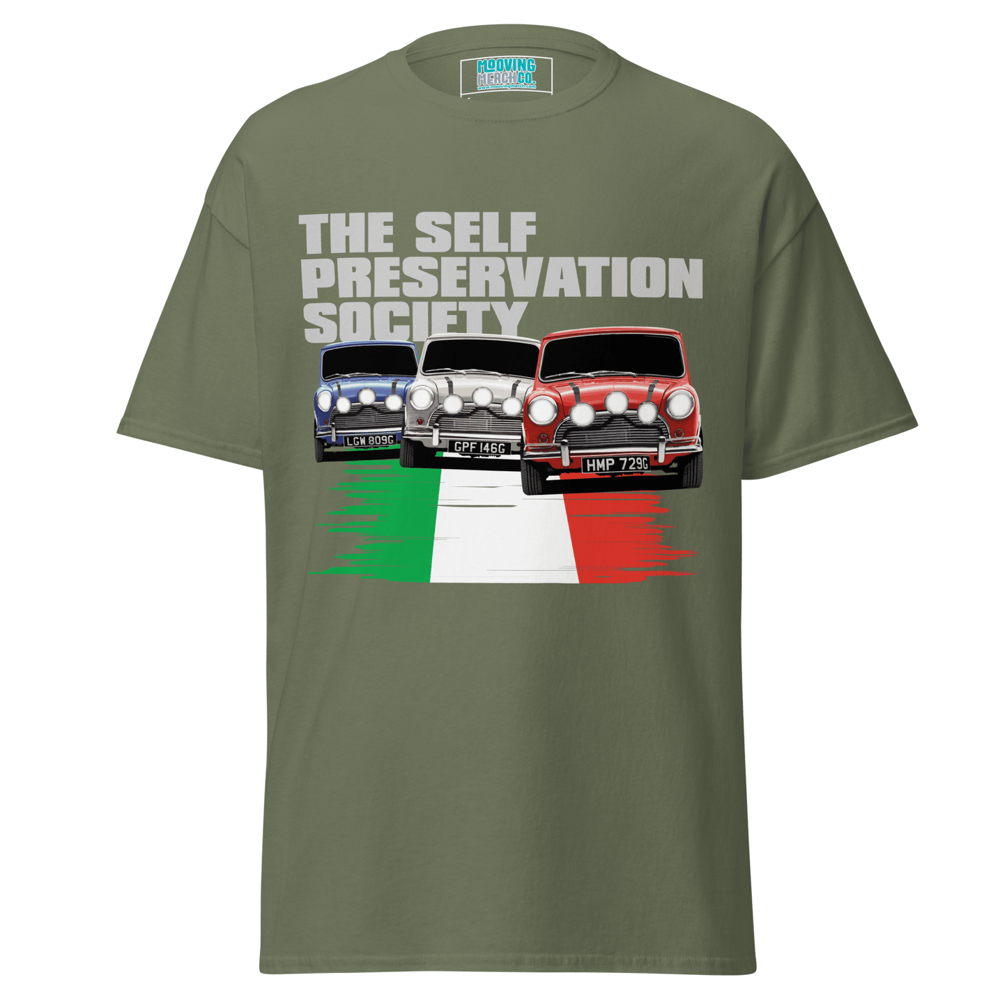 Italian Job 'Self Preservation Society' Movie Print T-Shirt - Unisex S to 5XL - Mooving Merch