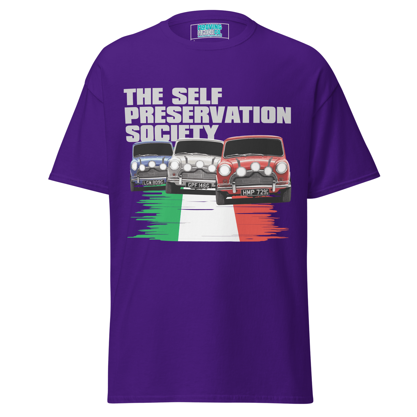Italian Job 'Self Preservation Society' Movie Print T-Shirt - Unisex S to 5XL - Mooving Merch