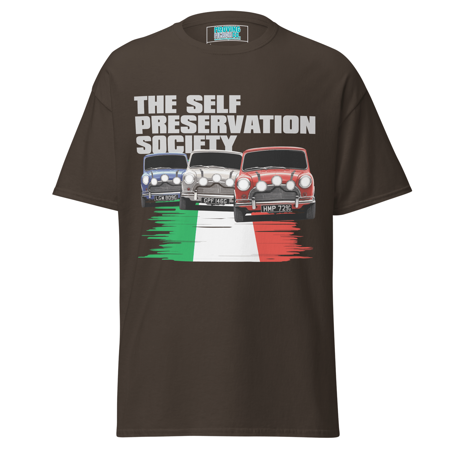 Italian Job 'Self Preservation Society' Movie Print T-Shirt - Unisex S to 5XL - Mooving Merch