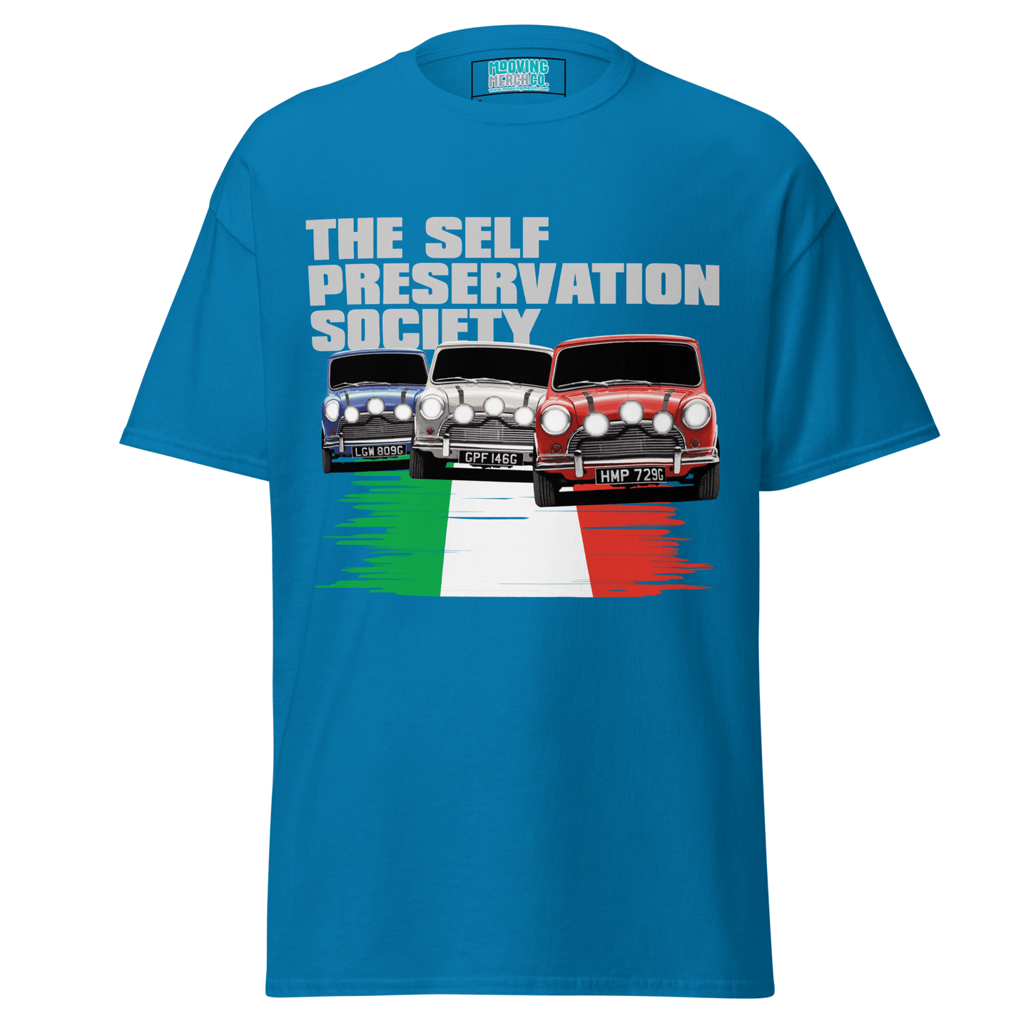 Italian Job 'Self Preservation Society' Movie Print T-Shirt - Unisex S to 5XL - Mooving Merch