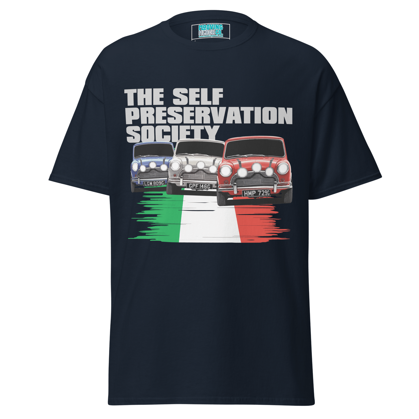 Italian Job 'Self Preservation Society' Movie Print T-Shirt - Unisex S to 5XL - Mooving Merch