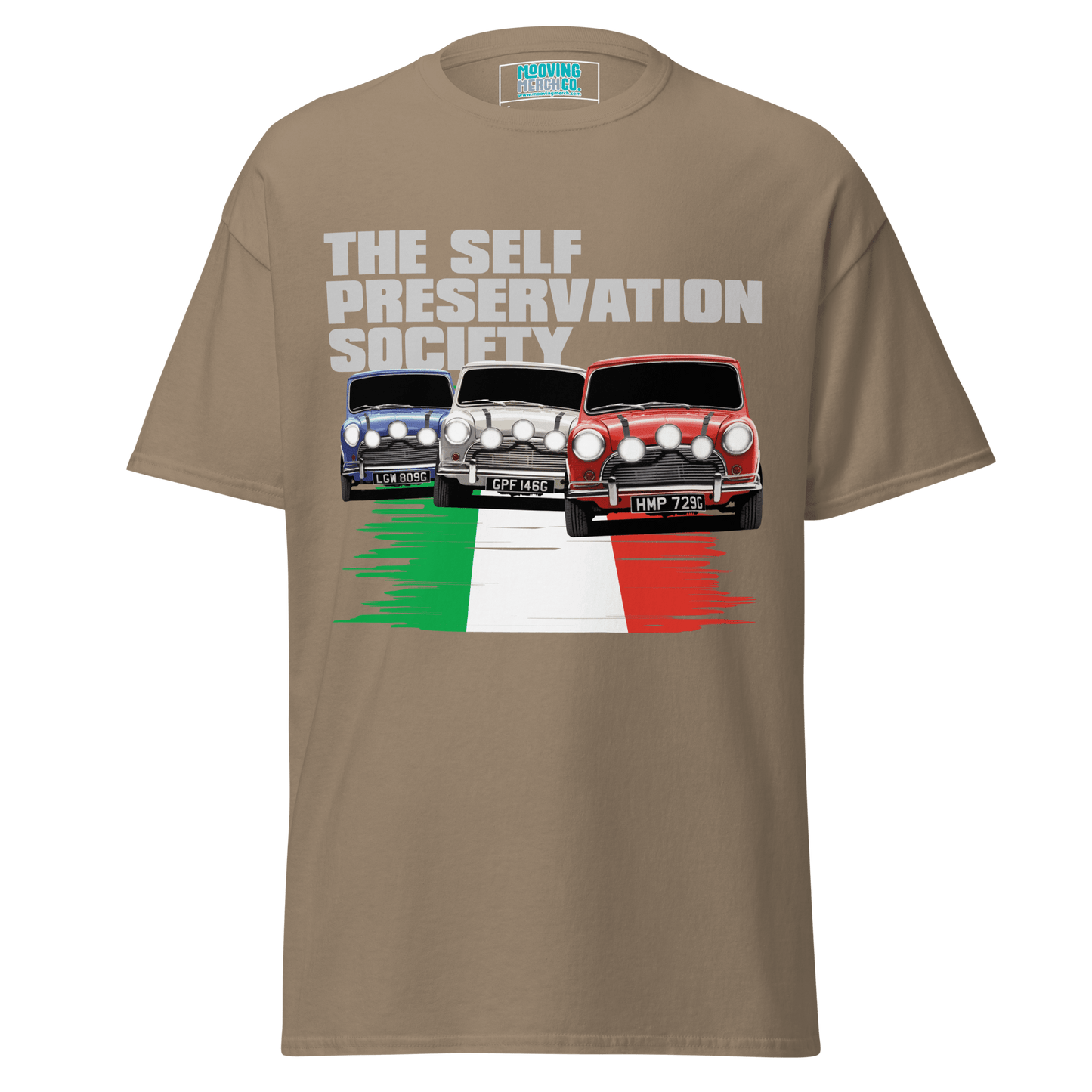 Italian Job 'Self Preservation Society' Movie Print T-Shirt - Unisex S to 5XL - Mooving Merch
