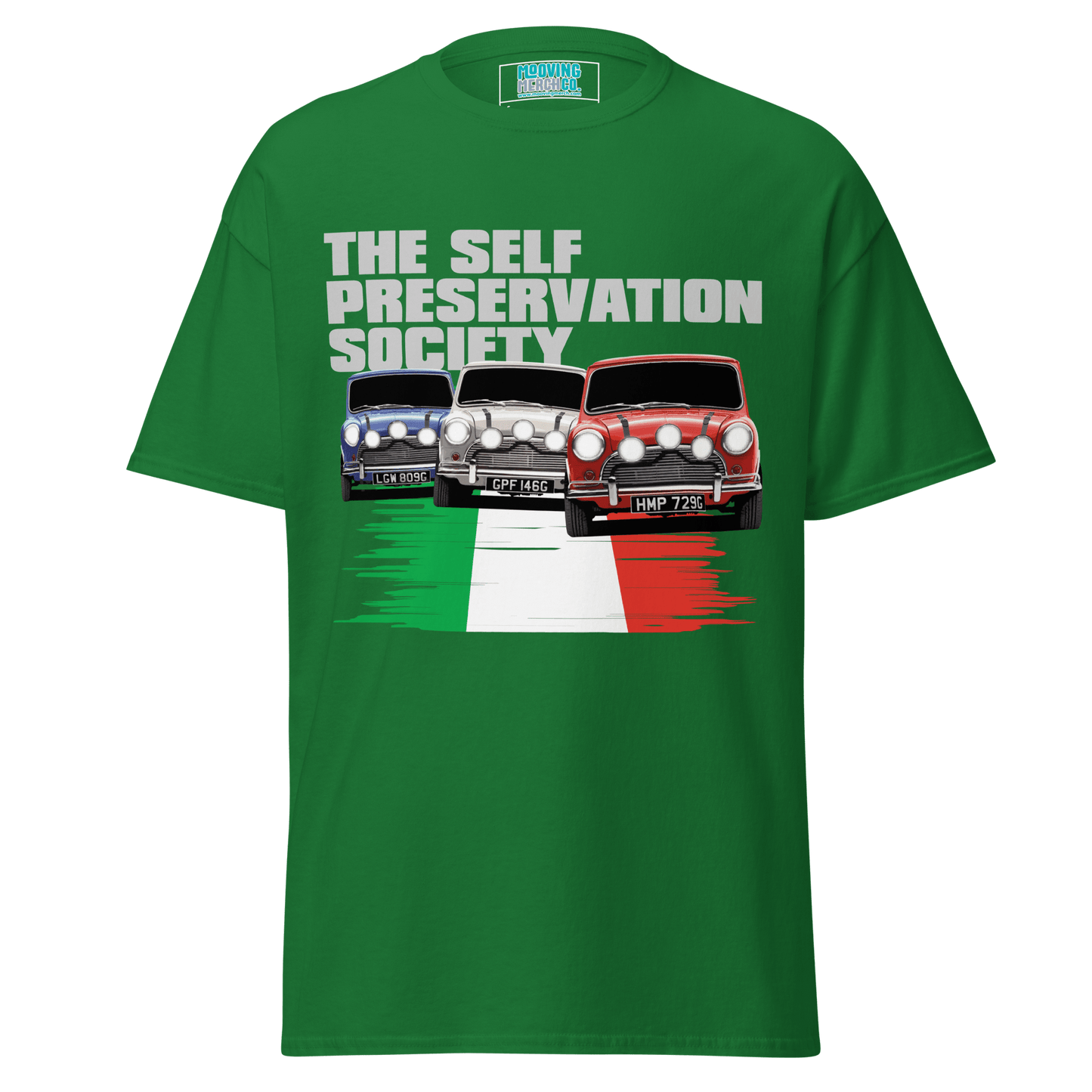 Italian Job 'Self Preservation Society' Movie Print T-Shirt - Unisex S to 5XL - Mooving Merch