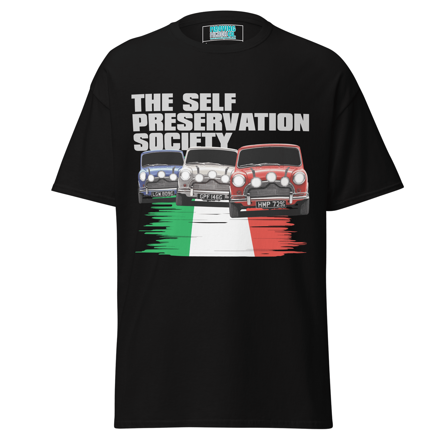 Italian Job 'Self Preservation Society' Movie Print T-Shirt - Unisex S to 5XL - Mooving Merch