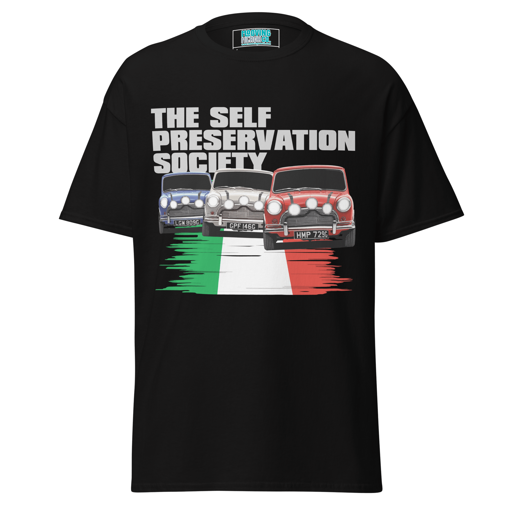 Italian Job 'Self Preservation Society' Movie Print T-Shirt - Unisex S to 5XL - Mooving Merch