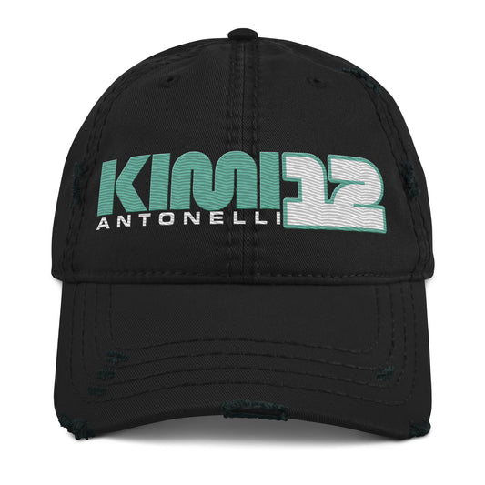Kimi Antonelli 12 Distressed Embroidered Baseball Cap - Mooving Merch