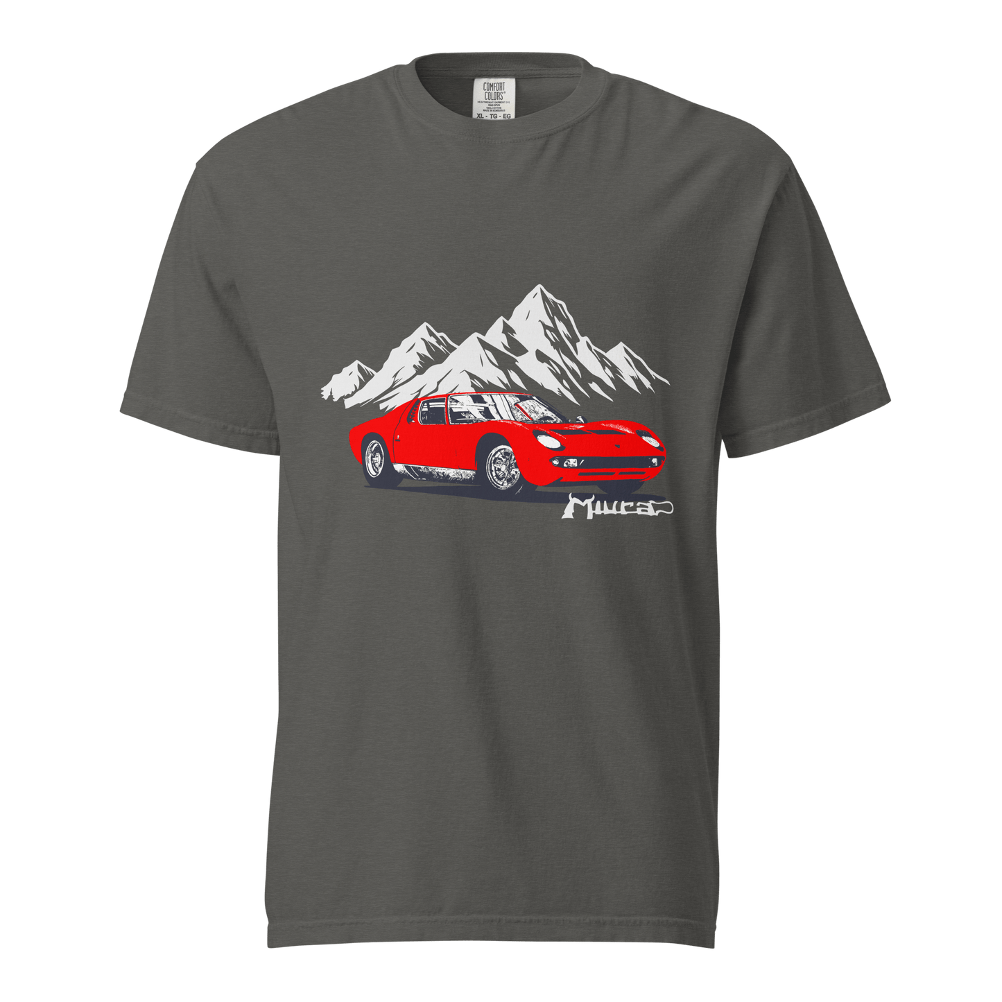Lamborghini Miura SV Garment Dyed Heavyweight T-Shirt - Unisex - Mooving Merch
