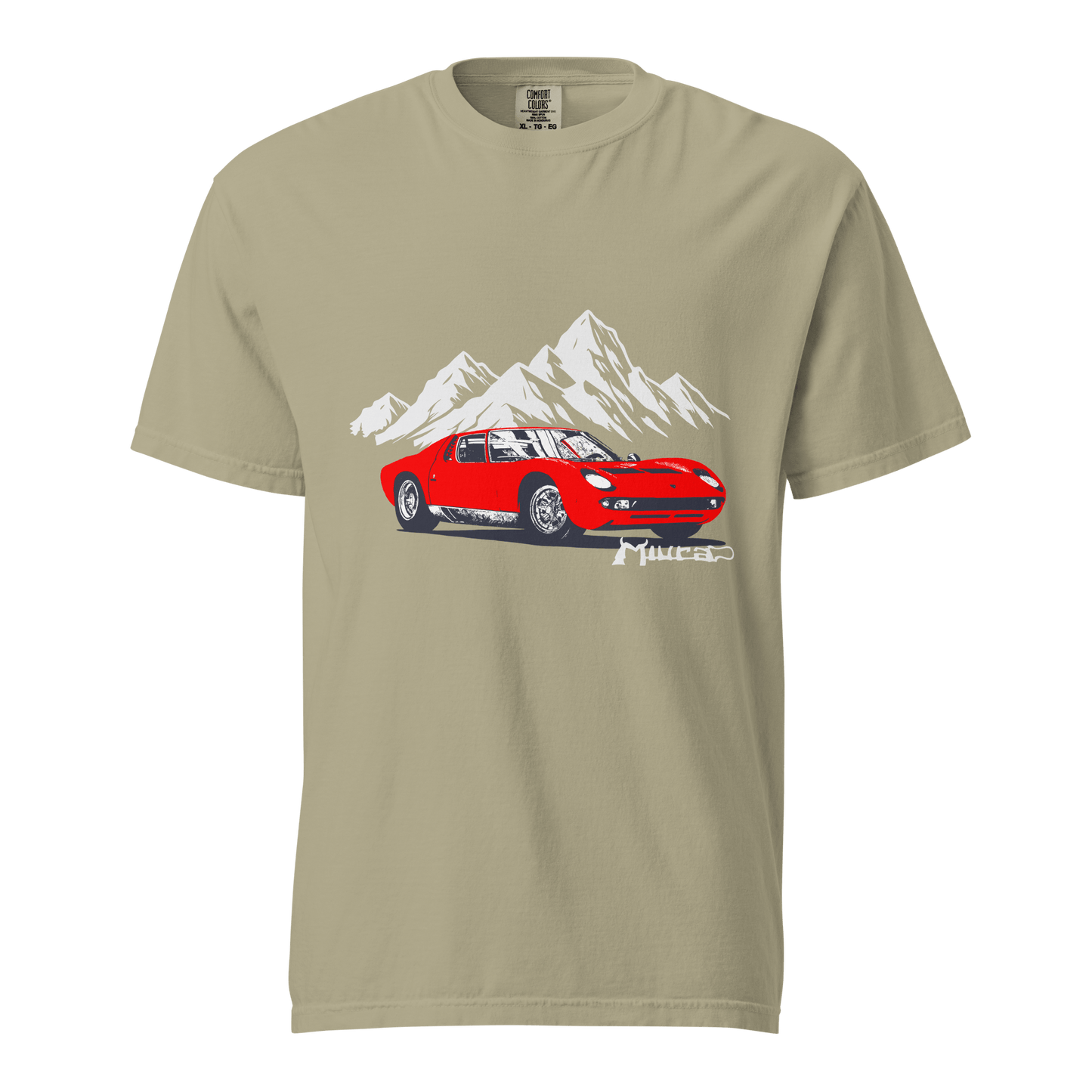 Lamborghini Miura SV Garment Dyed Heavyweight T-Shirt - Unisex - Mooving Merch