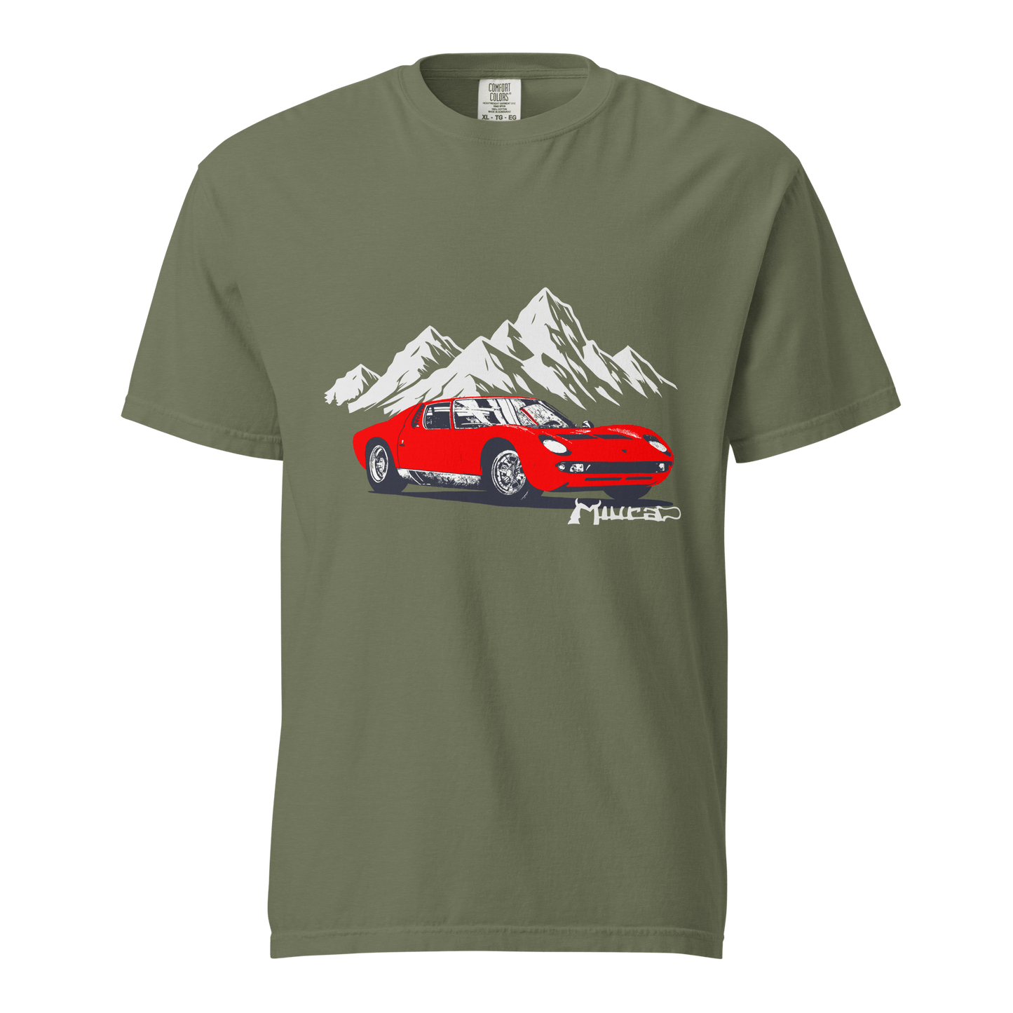 Lamborghini Miura SV Garment Dyed Heavyweight T-Shirt - Unisex - Mooving Merch