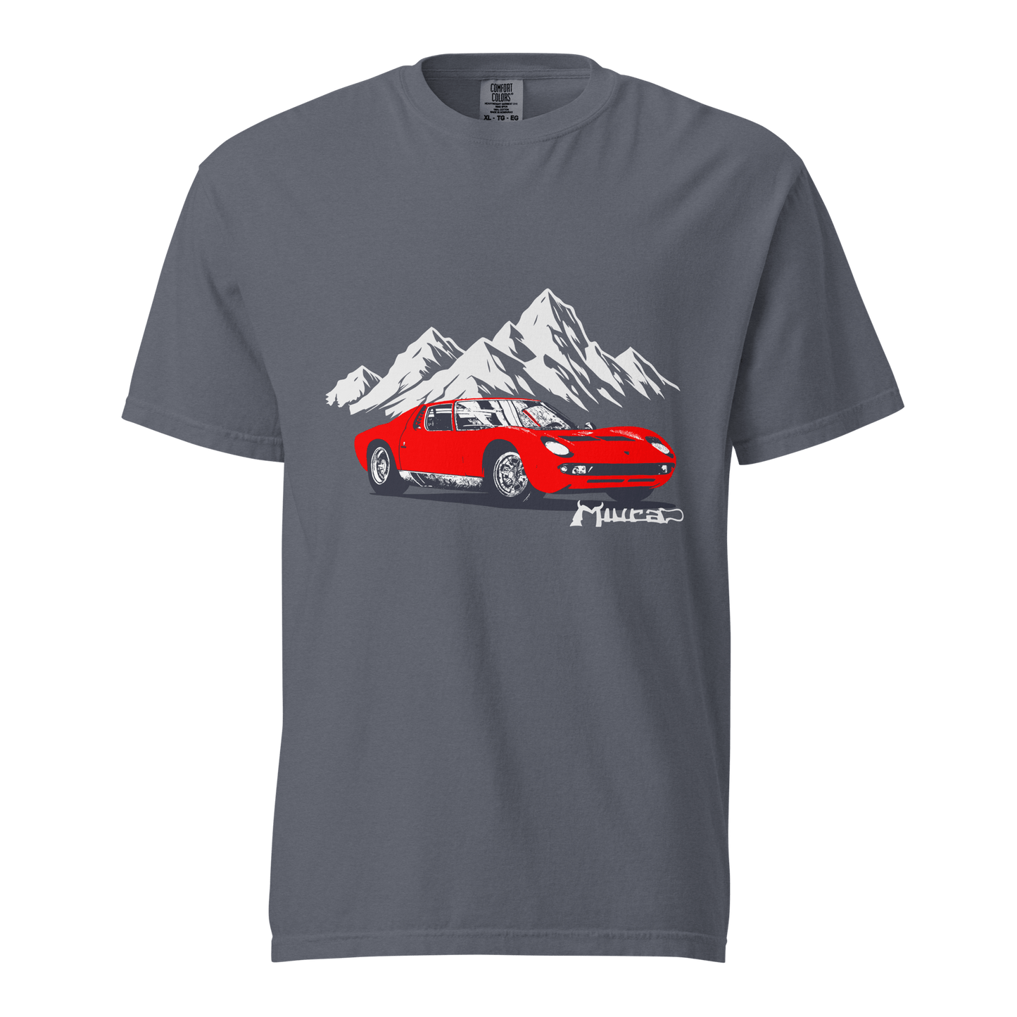 Lamborghini Miura SV Garment Dyed Heavyweight T-Shirt - Unisex - Mooving Merch