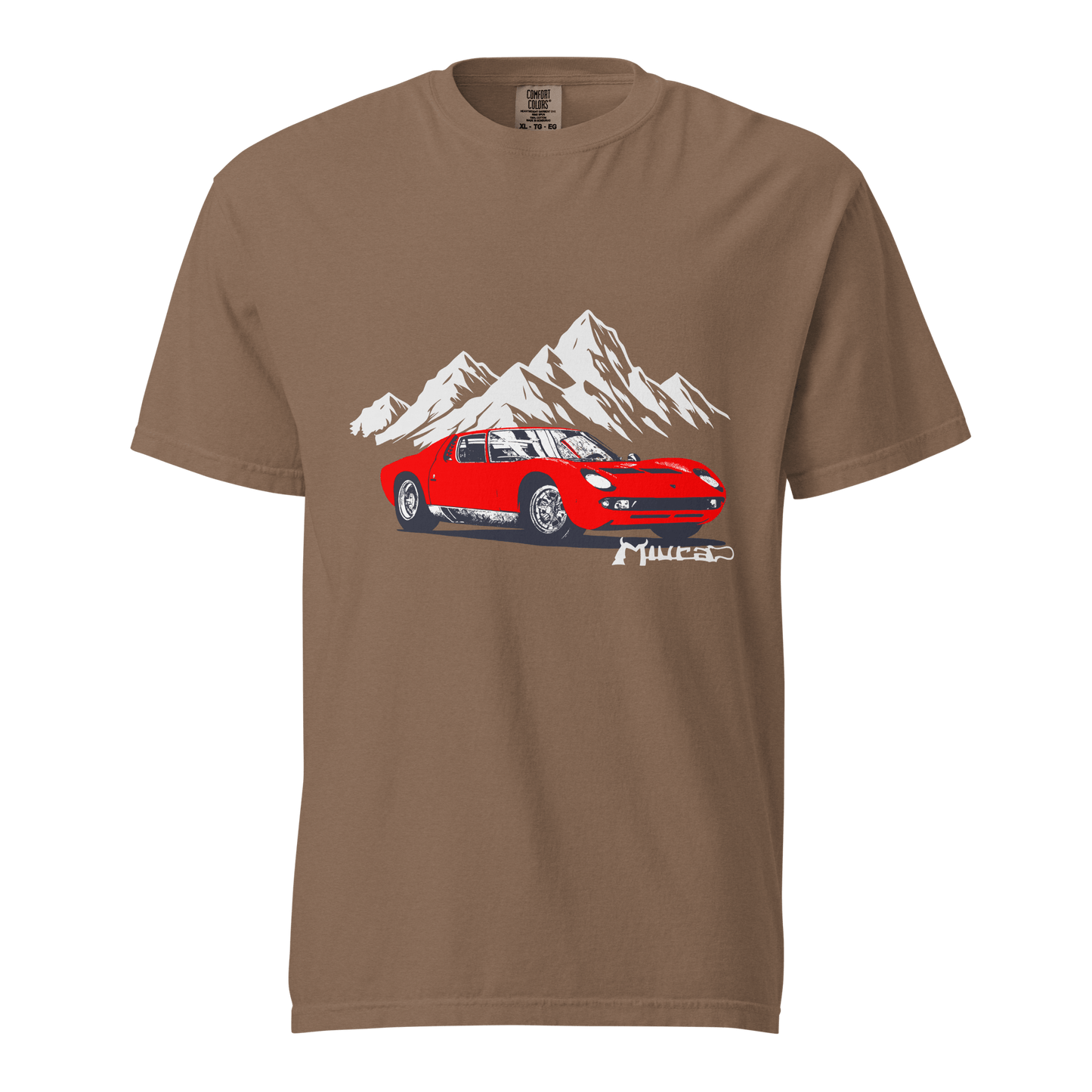 Lamborghini Miura SV Garment Dyed Heavyweight T-Shirt - Unisex - Mooving Merch