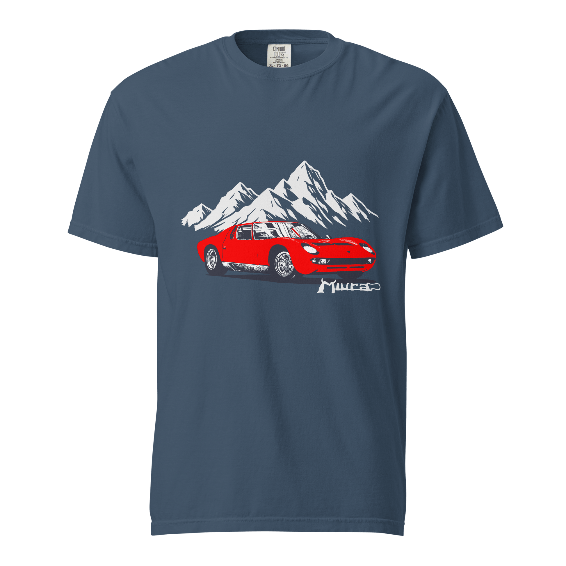 Lamborghini Miura SV Garment Dyed Heavyweight T-Shirt - Unisex - Mooving Merch
