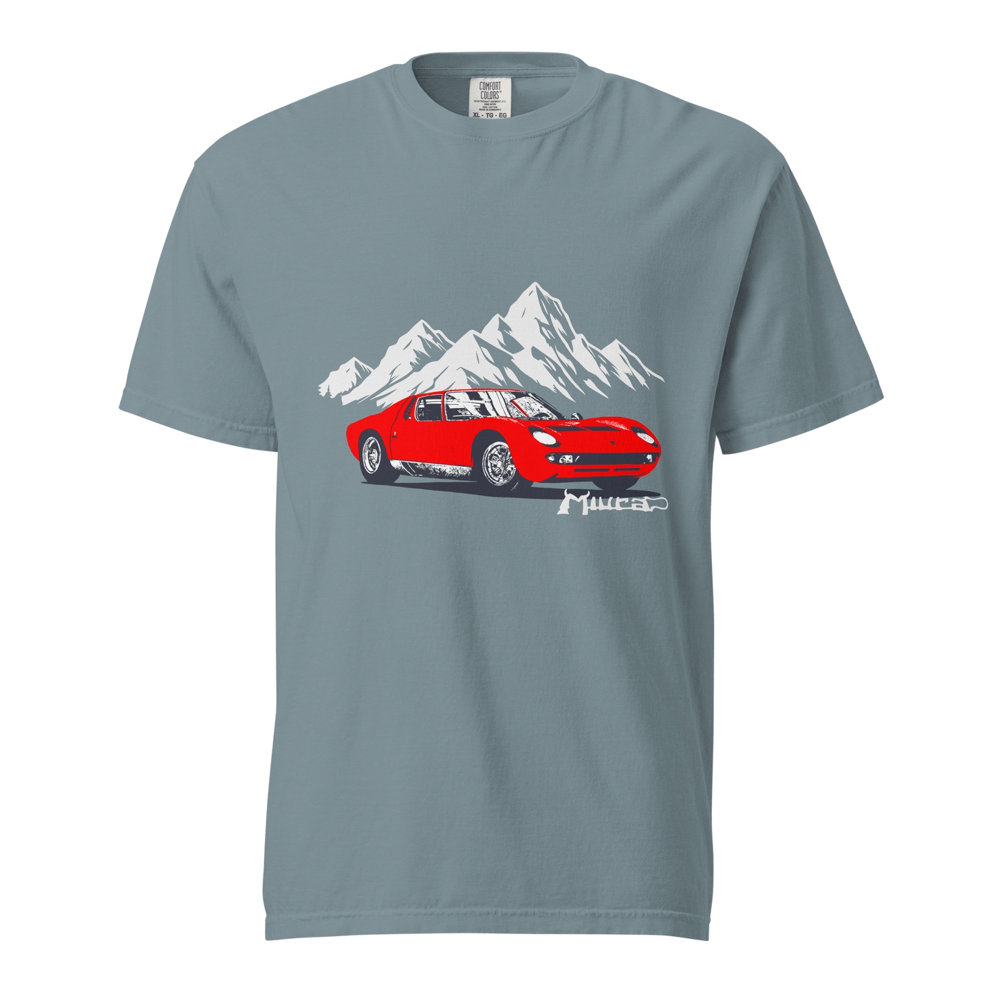 Lamborghini Miura SV Garment Dyed Heavyweight T-Shirt - Unisex - Mooving Merch