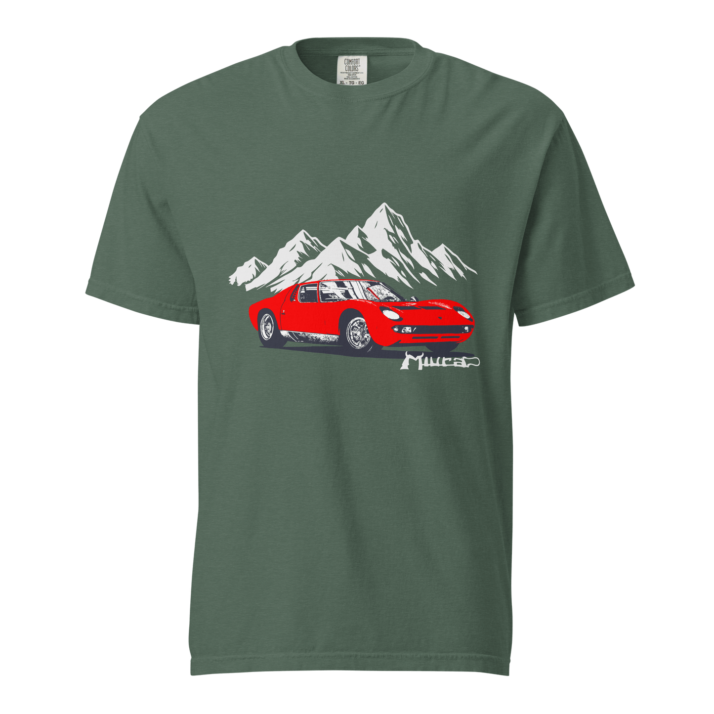 Lamborghini Miura SV Garment Dyed Heavyweight T-Shirt - Unisex - Mooving Merch