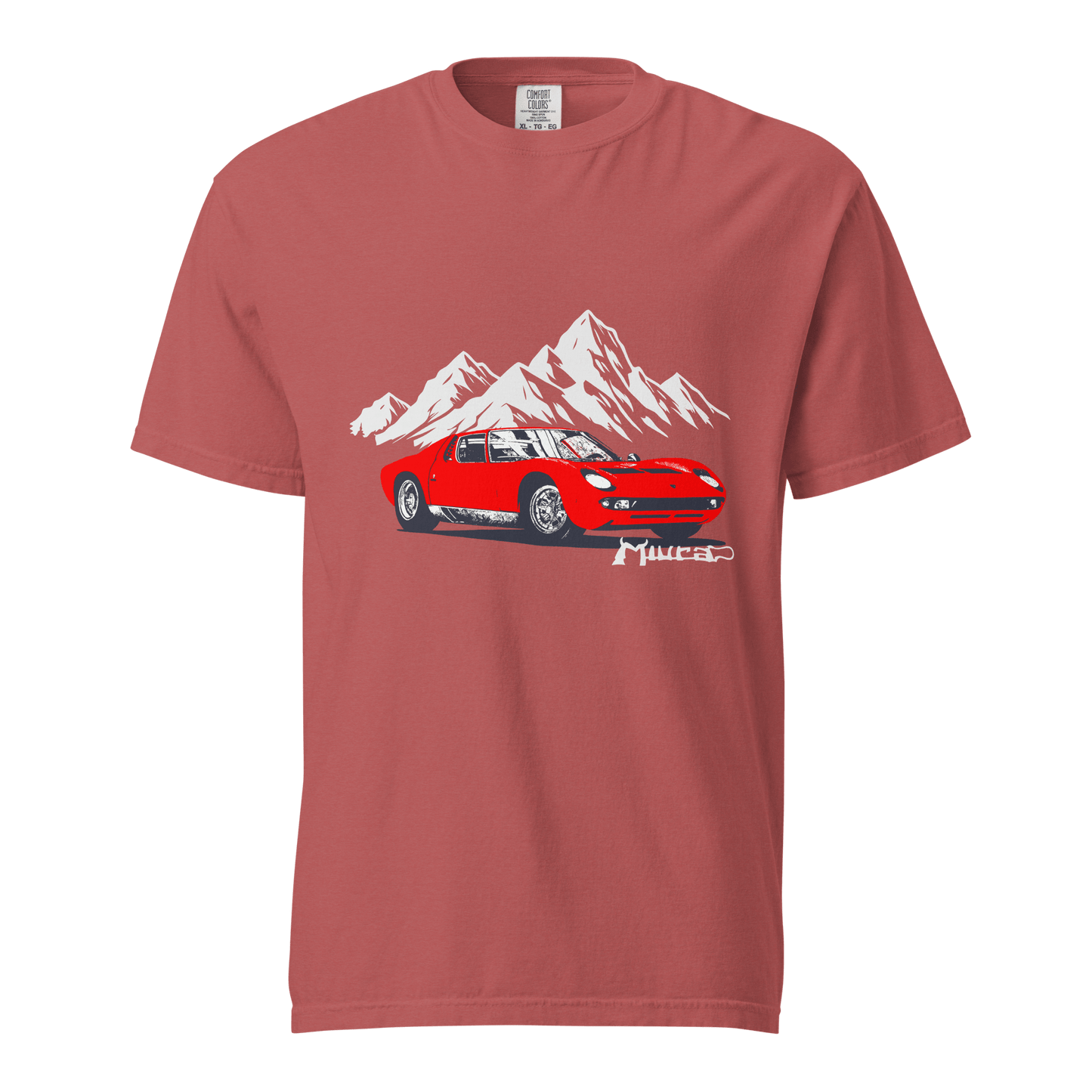 Lamborghini Miura SV Garment Dyed Heavyweight T-Shirt - Unisex - Mooving Merch