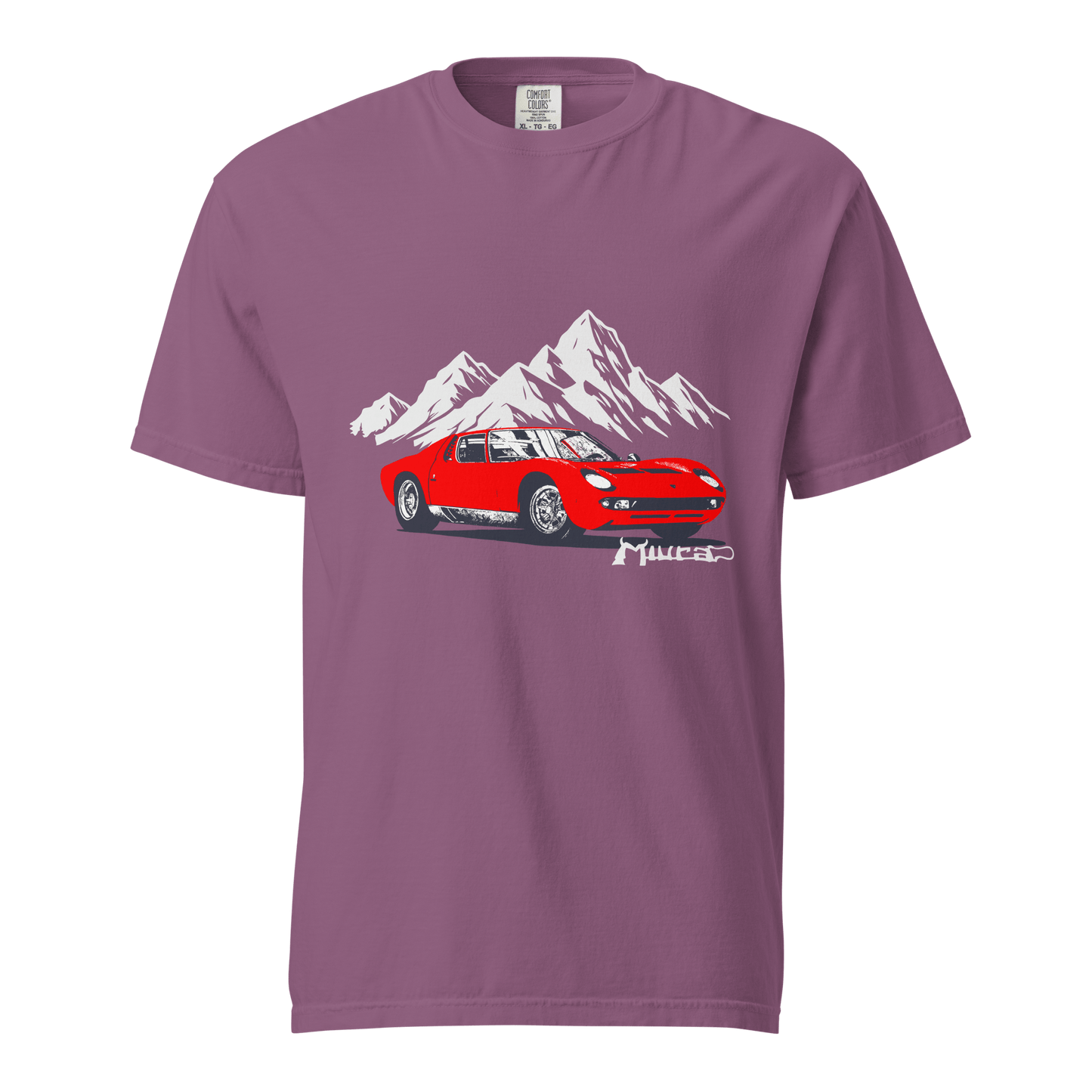 Lamborghini Miura SV Garment Dyed Heavyweight T-Shirt - Unisex - Mooving Merch