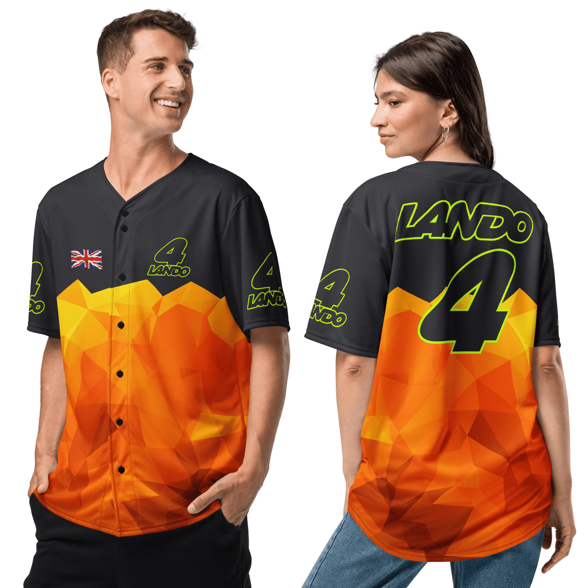 Lando Norris 4 Racing Team Baseball Jersey - Unisex - 2XS to 6XL - Mooving Merch