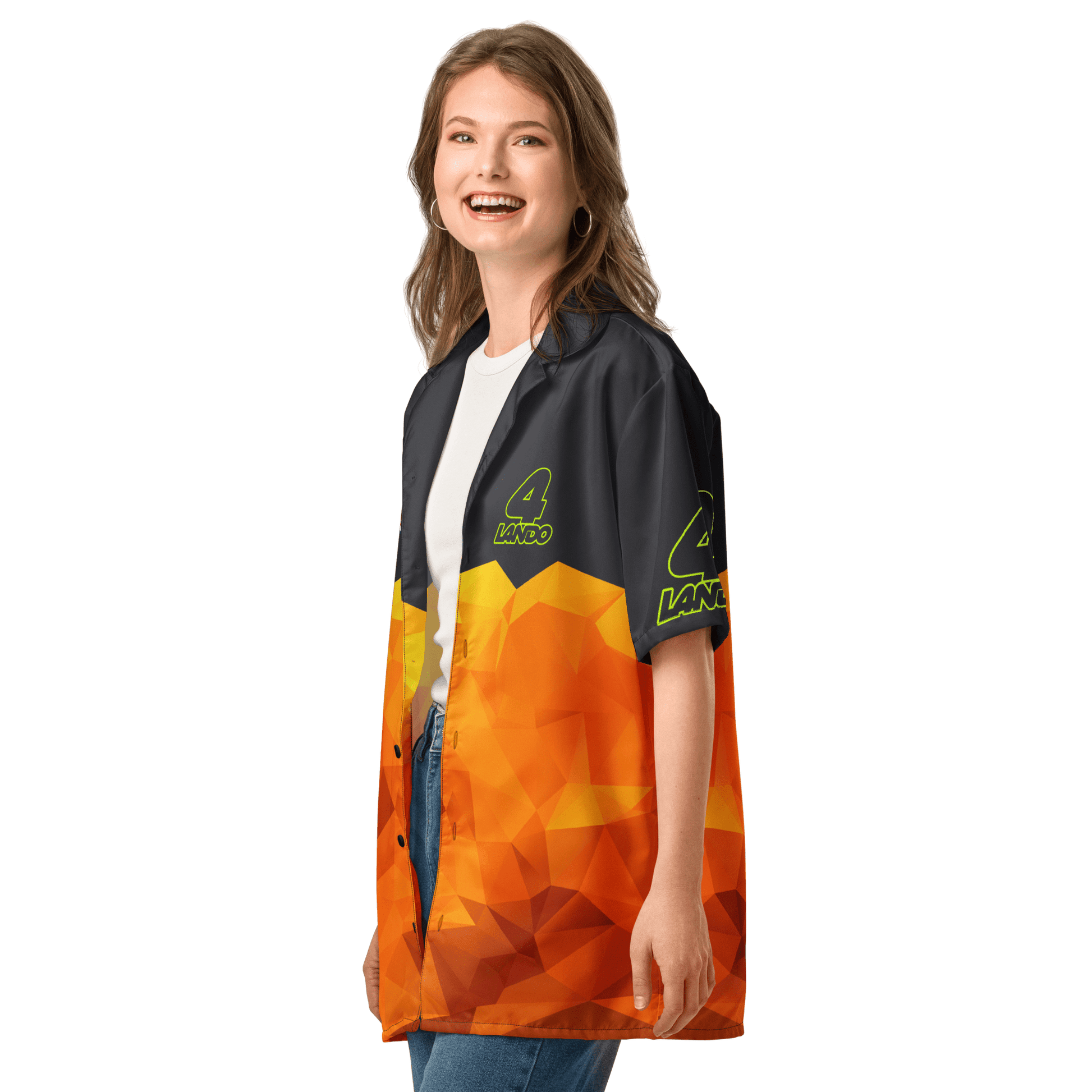 Lando Norris 4 Racing Team Button - Up Shirt - Unisex - 2XS to 6XL - Mooving Merch