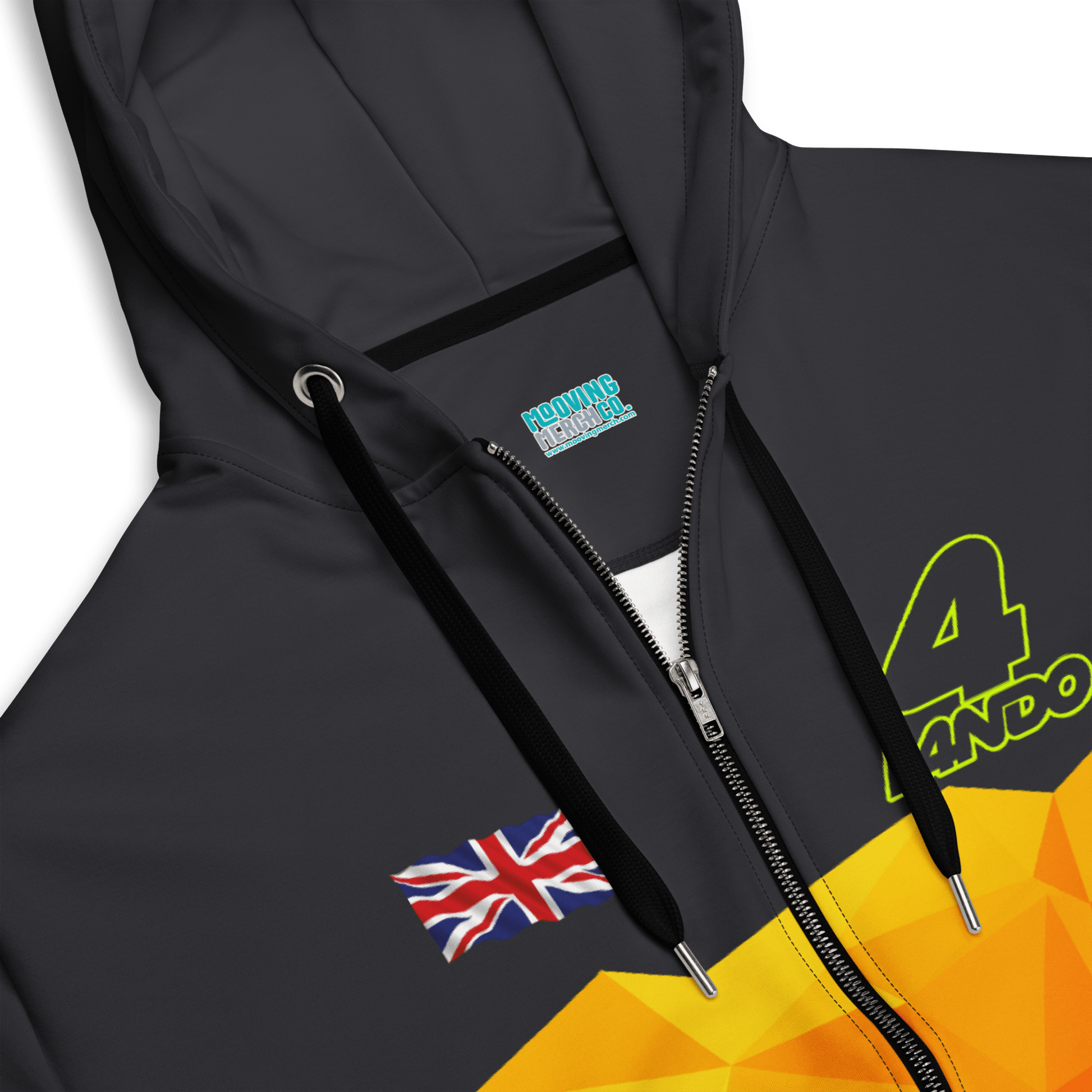 Lando Norris 4 Racing Team Zipped Hoodie - Unisex 2XS to 6XL - Mooving Merch