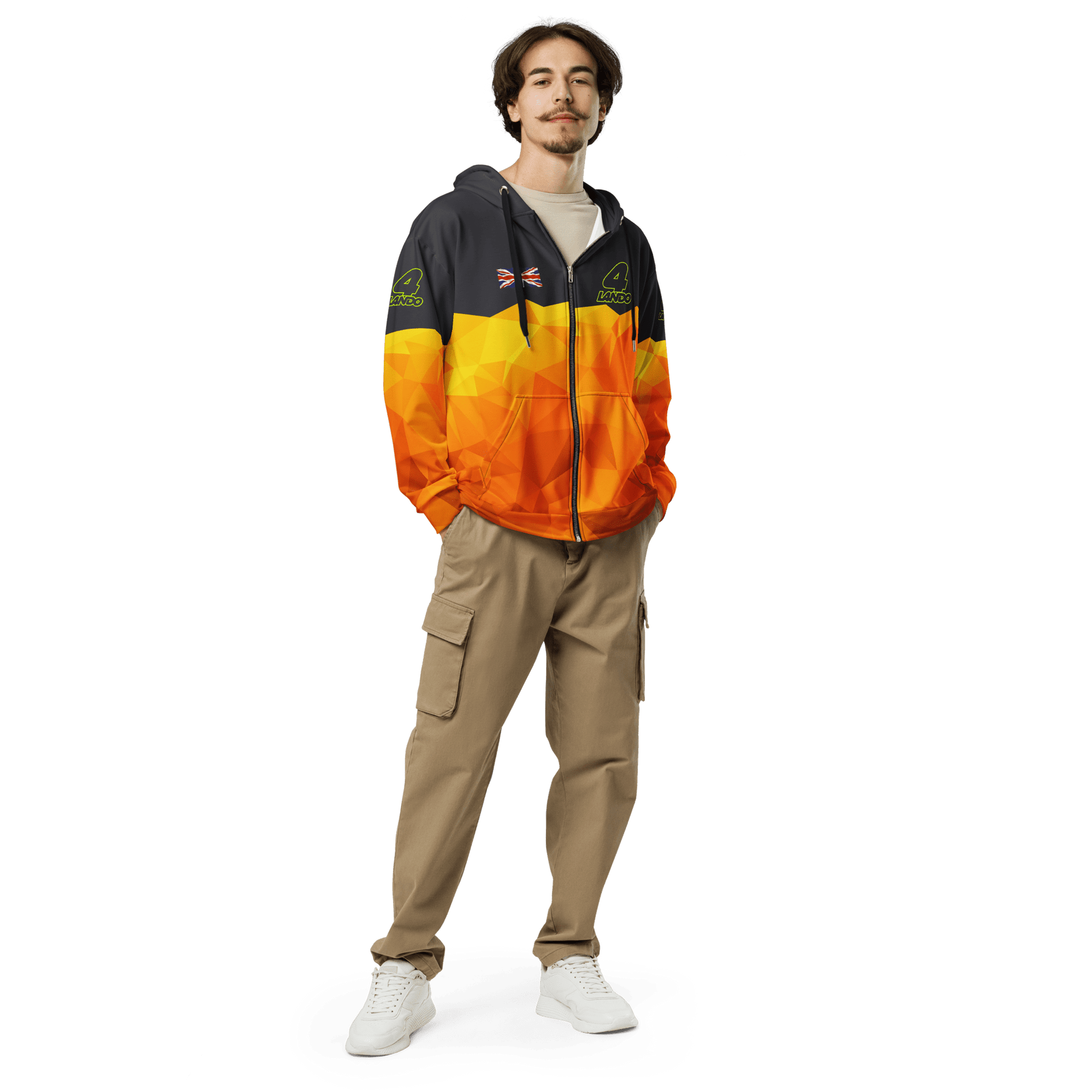 Lando Norris 4 Racing Team Zipped Hoodie - Unisex 2XS to 6XL - Mooving Merch