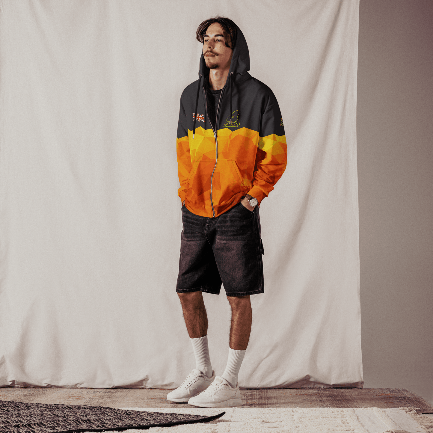 Lando Norris 4 Racing Team Zipped Hoodie - Unisex 2XS to 6XL - Mooving Merch