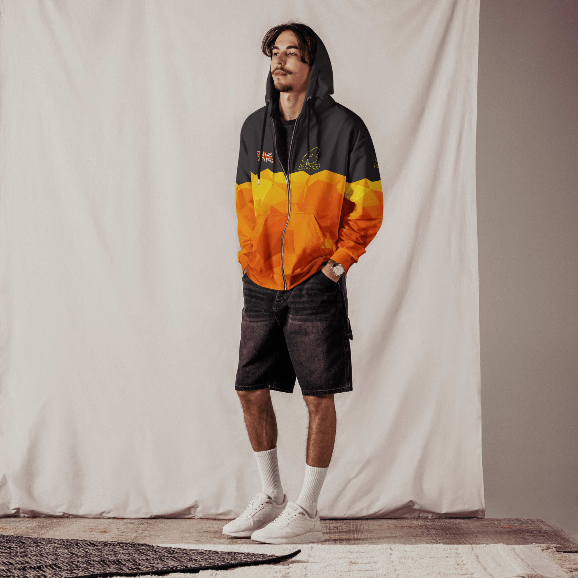 Lando Norris 4 Racing Team Zipped Hoodie - Unisex 2XS to 6XL - Mooving Merch