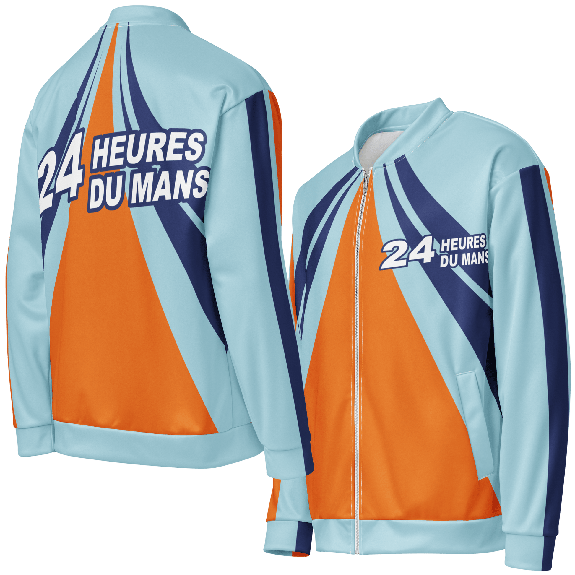 Le Mans 24hr Race Bomber Jacket - Gulf Colours - XS to 3XL - Mooving Merch