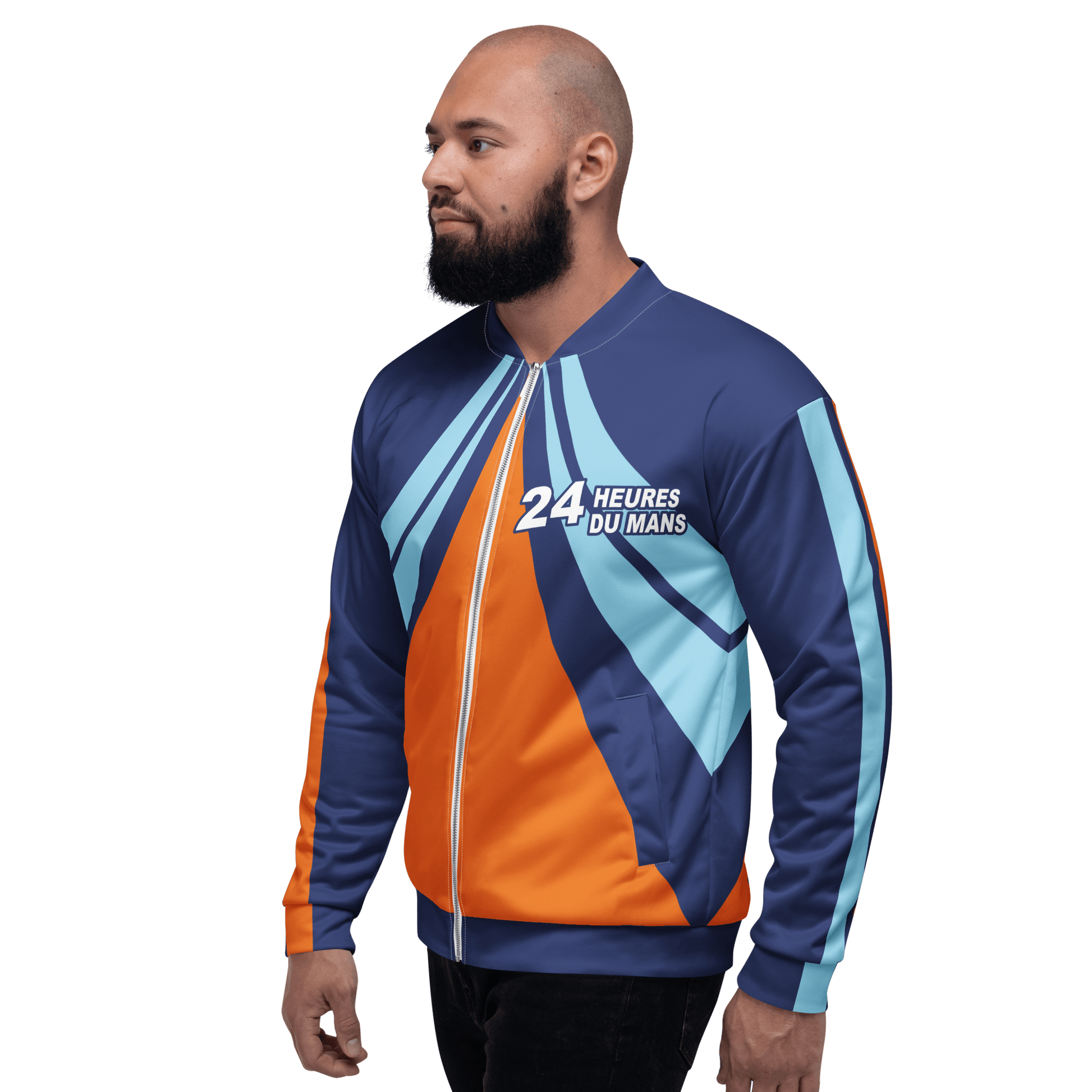 Le Mans 24hr Race Bomber Jacket - Gulf Colours - XS to 3XL - Mooving Merch