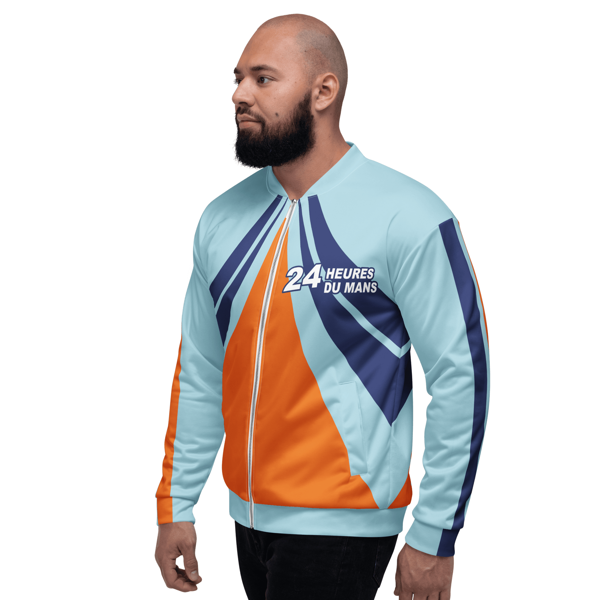 Le Mans 24hr Race Bomber Jacket - Gulf Colours - XS to 3XL - Mooving Merch