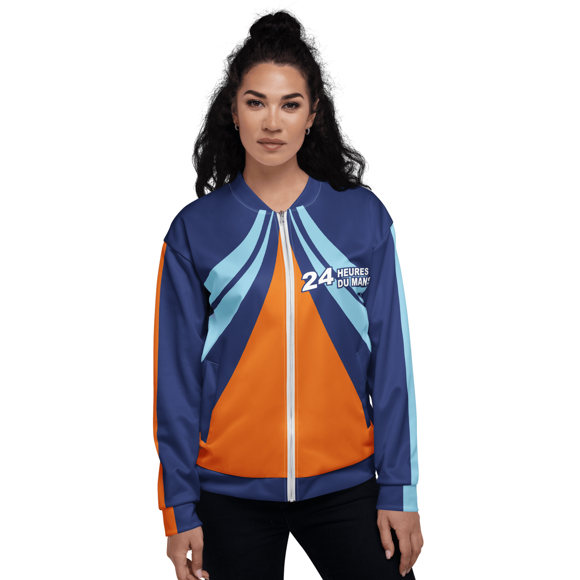 Le Mans 24hr Race Bomber Jacket - Gulf Colours - XS to 3XL - Mooving Merch