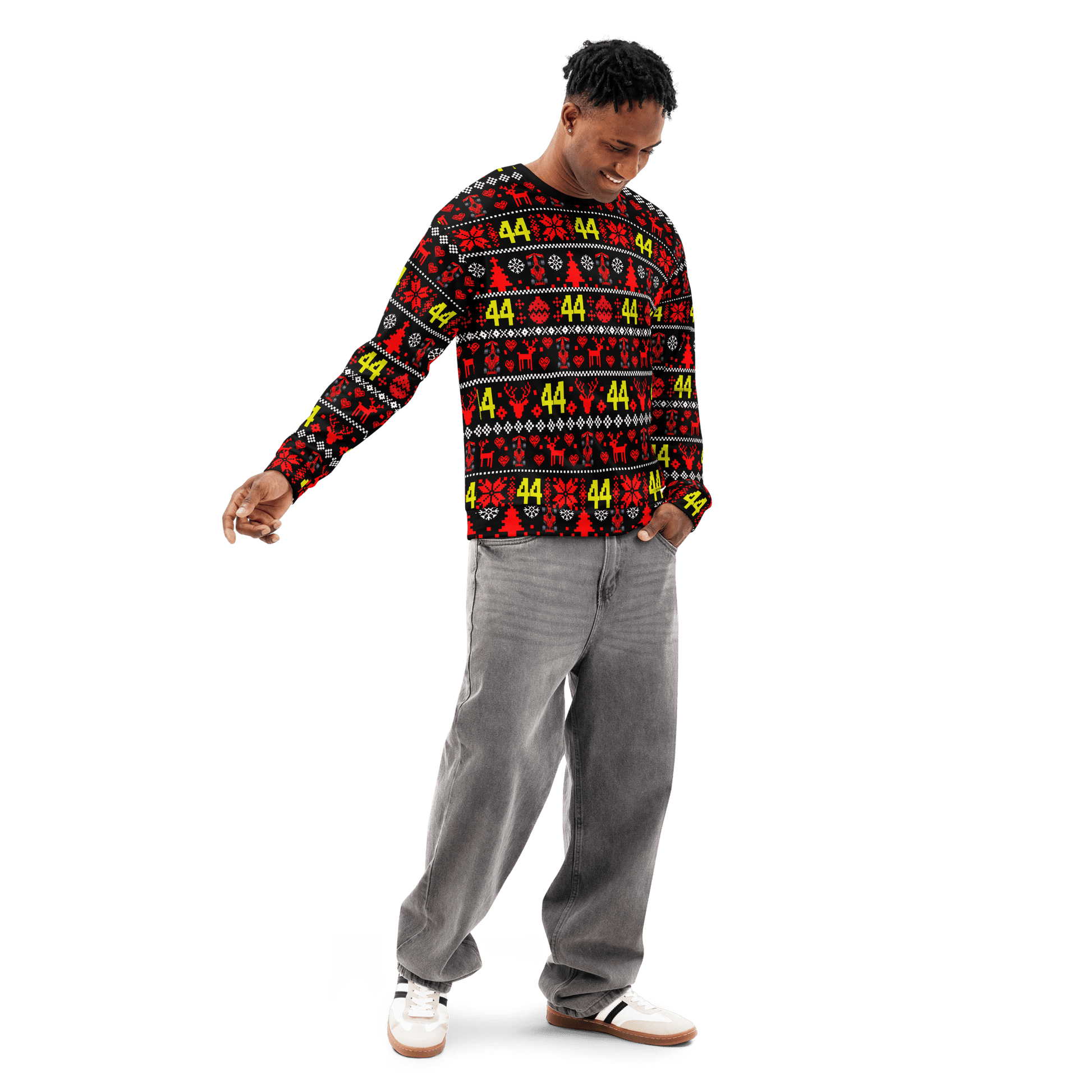 Lewis Hamilton 44 Racing Christmas Cotton Sweatshirt - Unisex - Mooving Merch