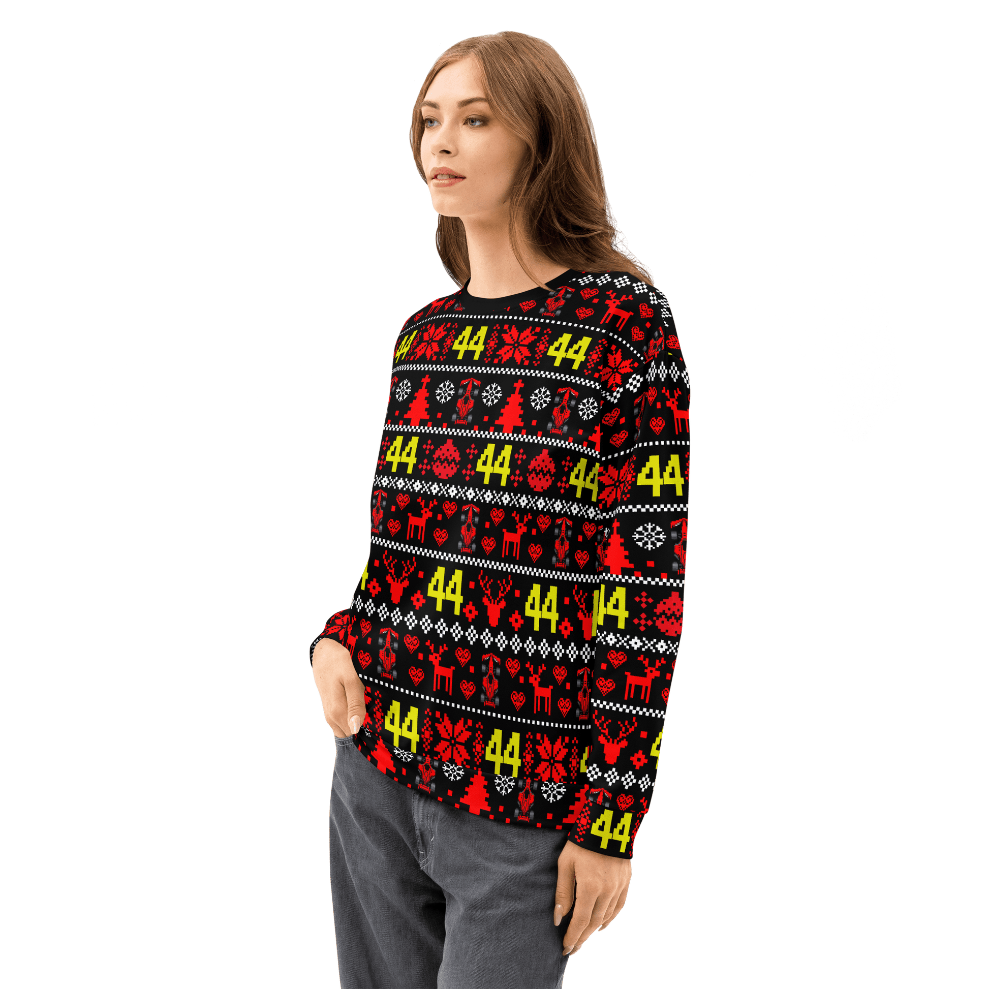 Lewis Hamilton 44 Racing Christmas Cotton Sweatshirt - Unisex - Mooving Merch