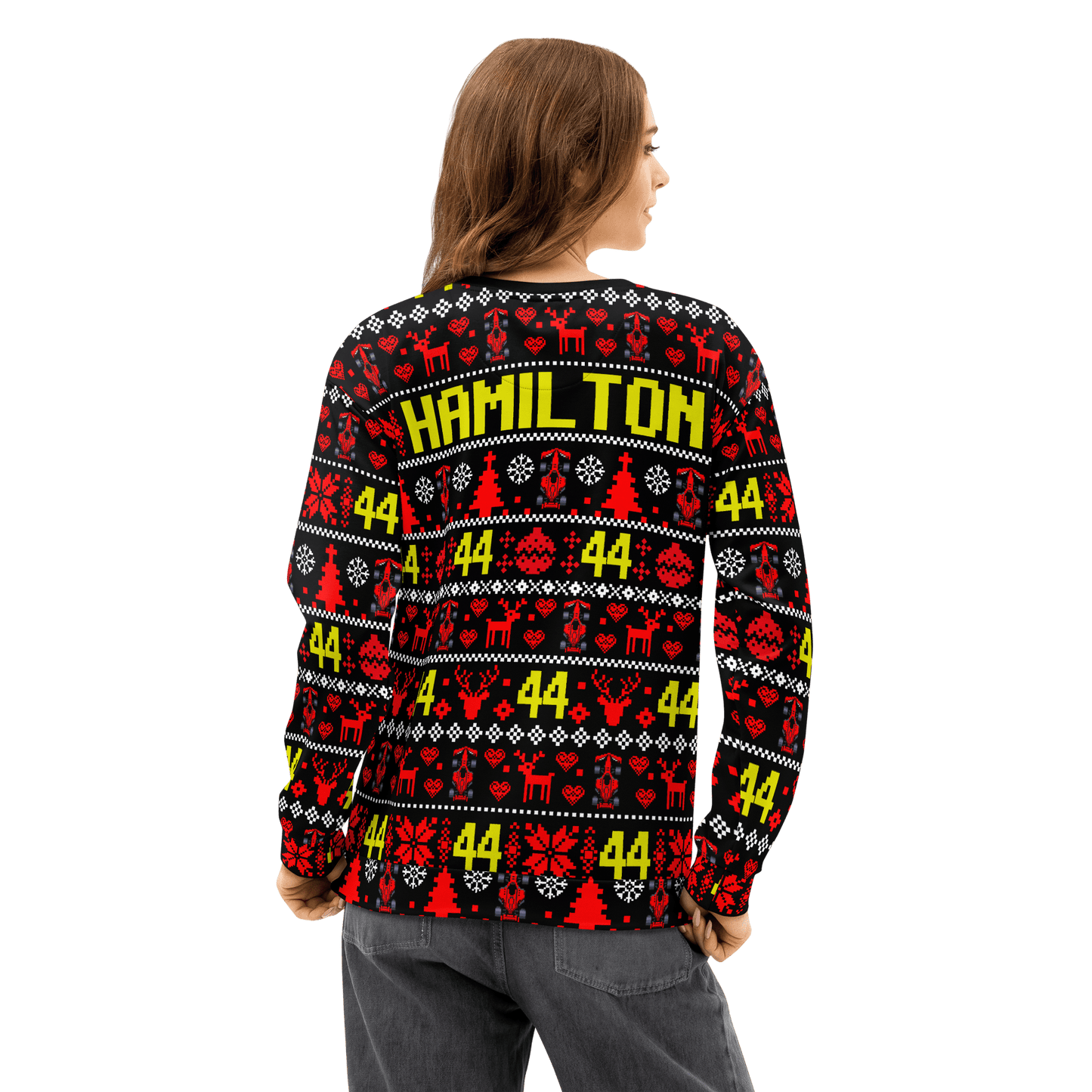 Lewis Hamilton 44 Racing Christmas Cotton Sweatshirt - Unisex - Mooving Merch