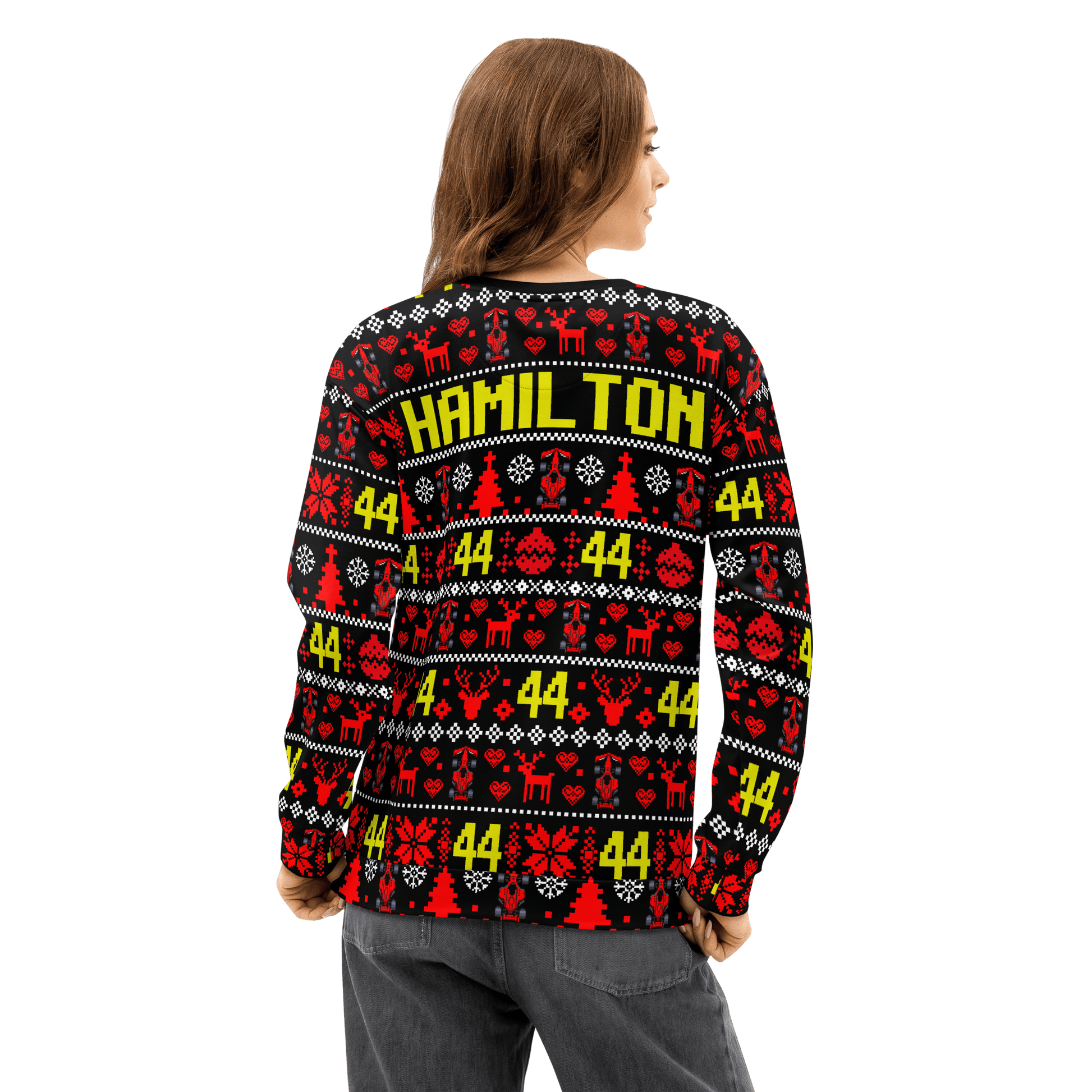 Lewis Hamilton 44 Racing Christmas Cotton Sweatshirt - Unisex - Mooving Merch