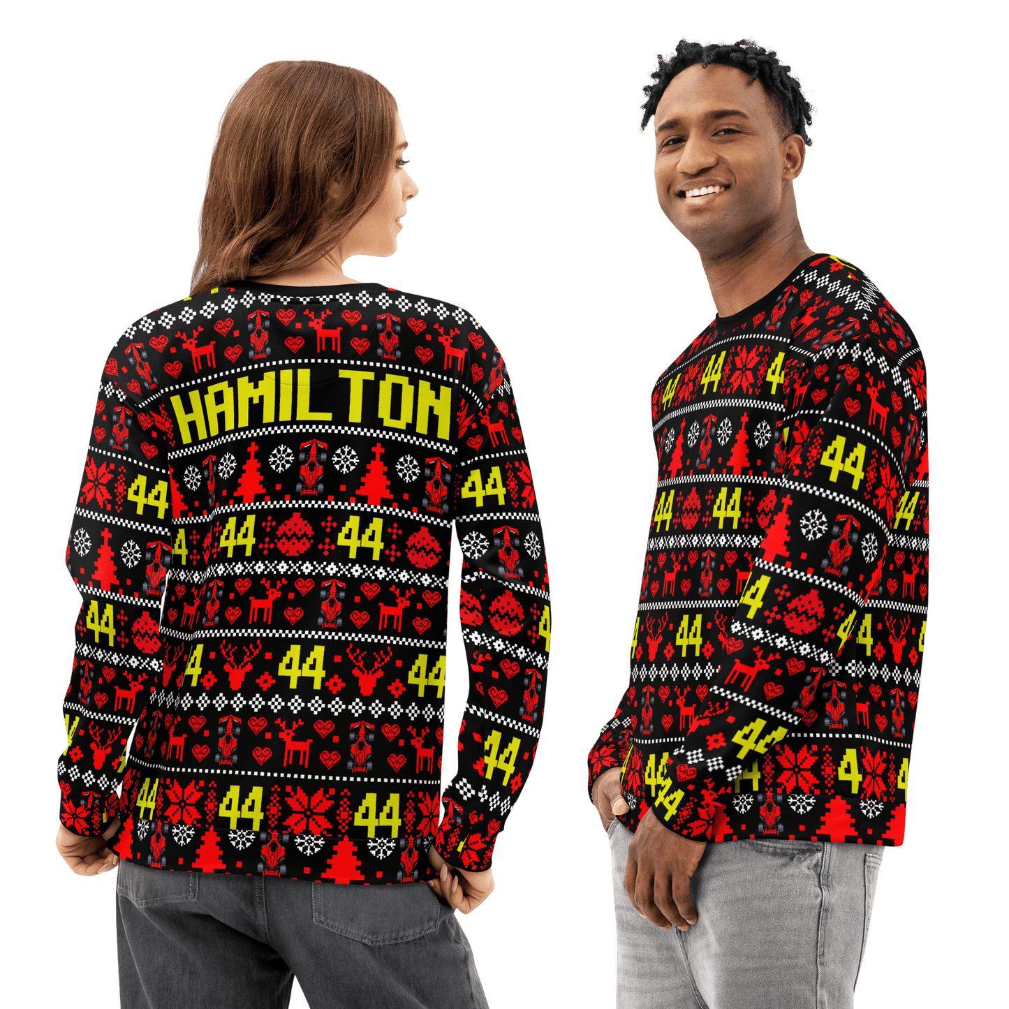 Lewis Hamilton 44 Racing Christmas Cotton Sweatshirt - Unisex - Mooving Merch