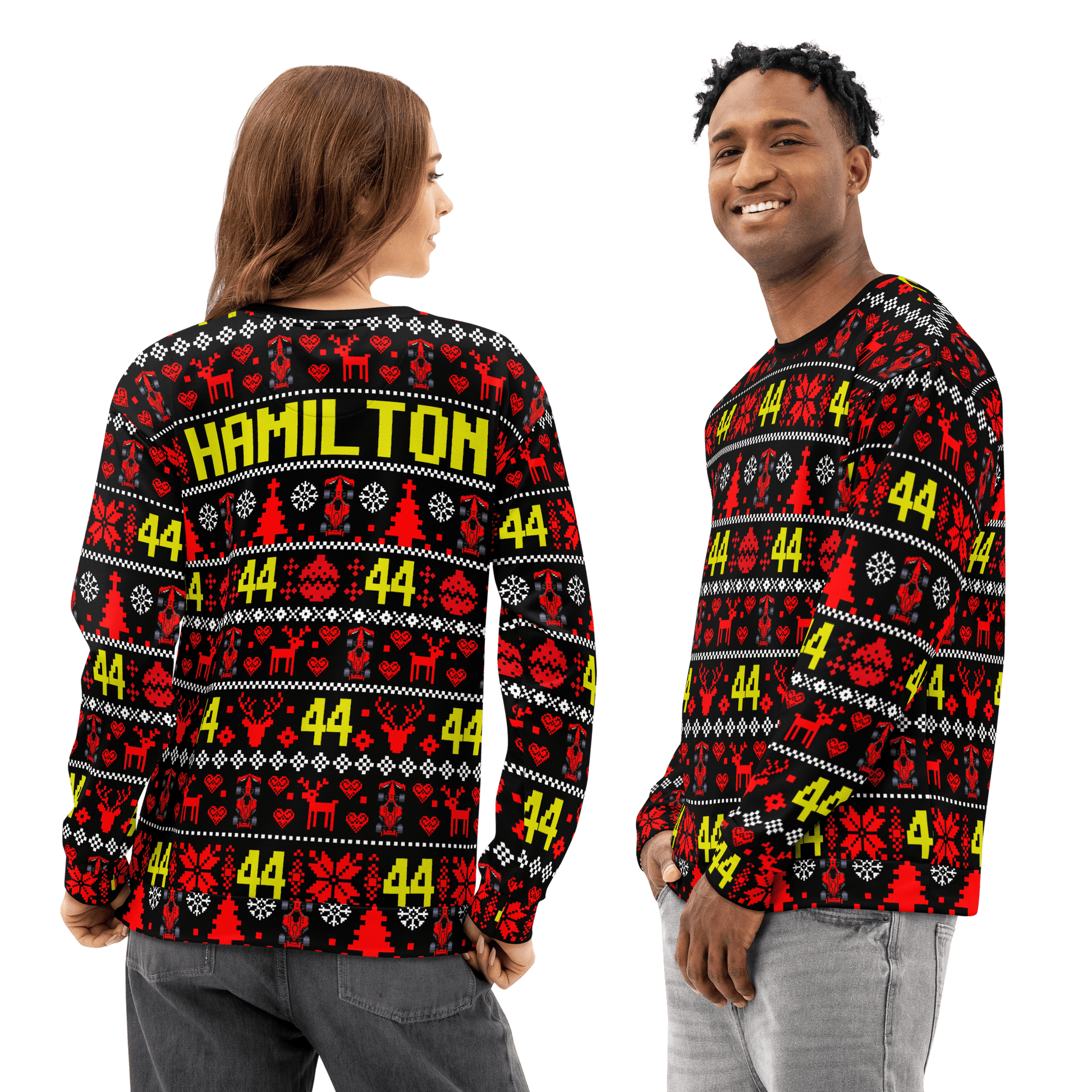 Lewis Hamilton 44 Racing Christmas Cotton Sweatshirt - Unisex - Mooving Merch