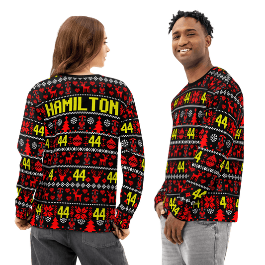 Lewis Hamilton 44 Racing Christmas Cotton Sweatshirt - Unisex - Mooving Merch